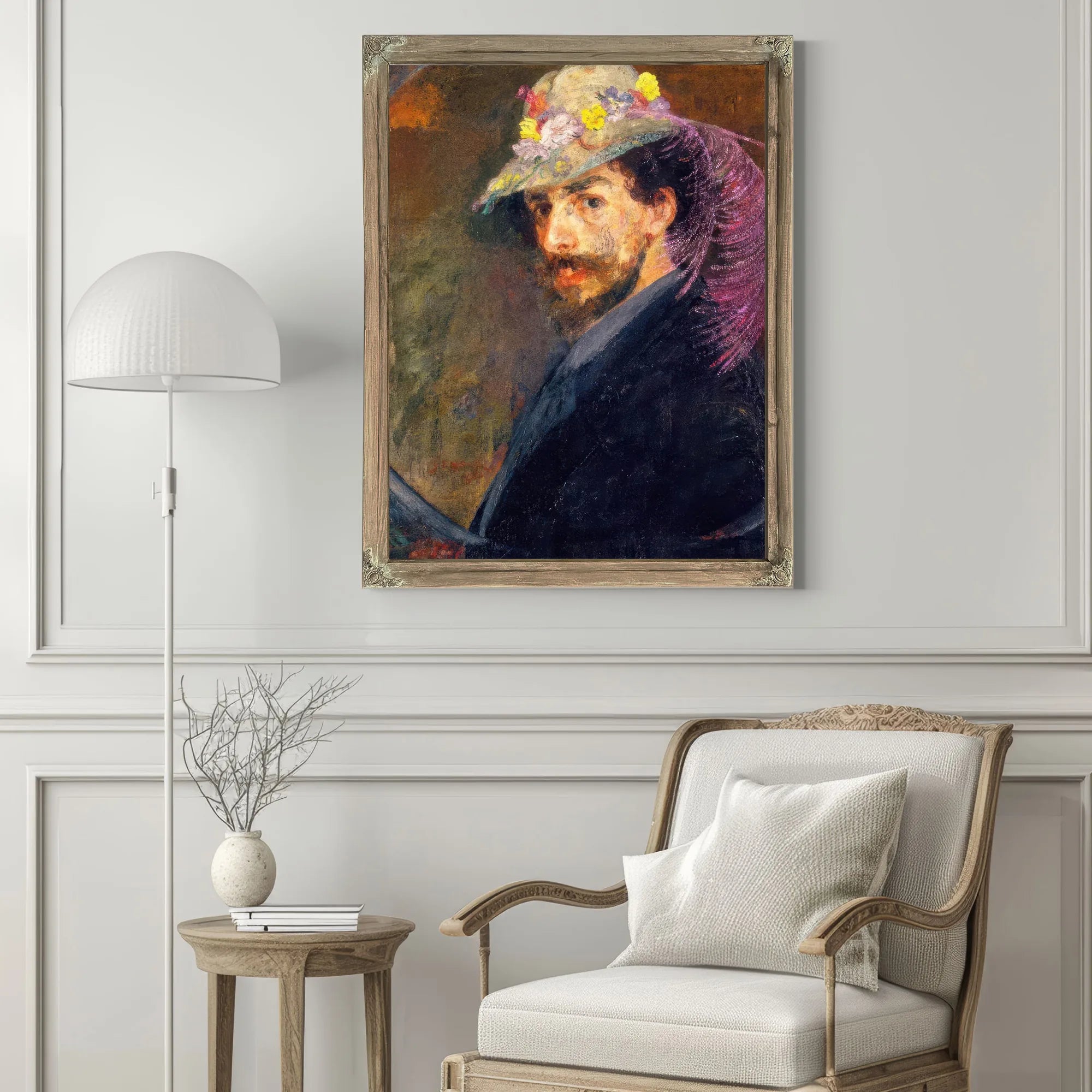 Self Portrait With Flowered Hat By James Ensor Fine Art Print