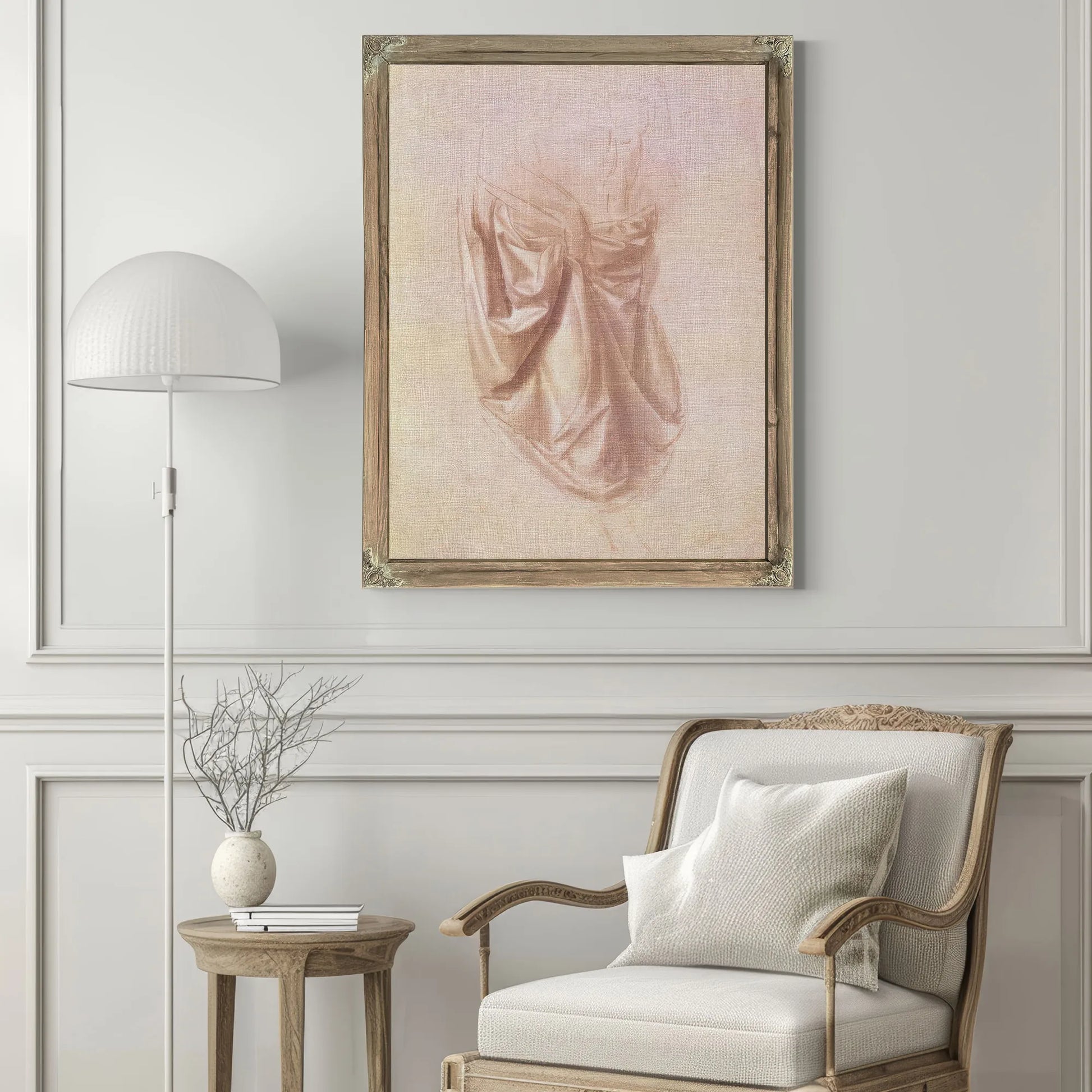 Drapery Study (Gouache On Canvas) By Leonardo Da Vinci Fine Art Print