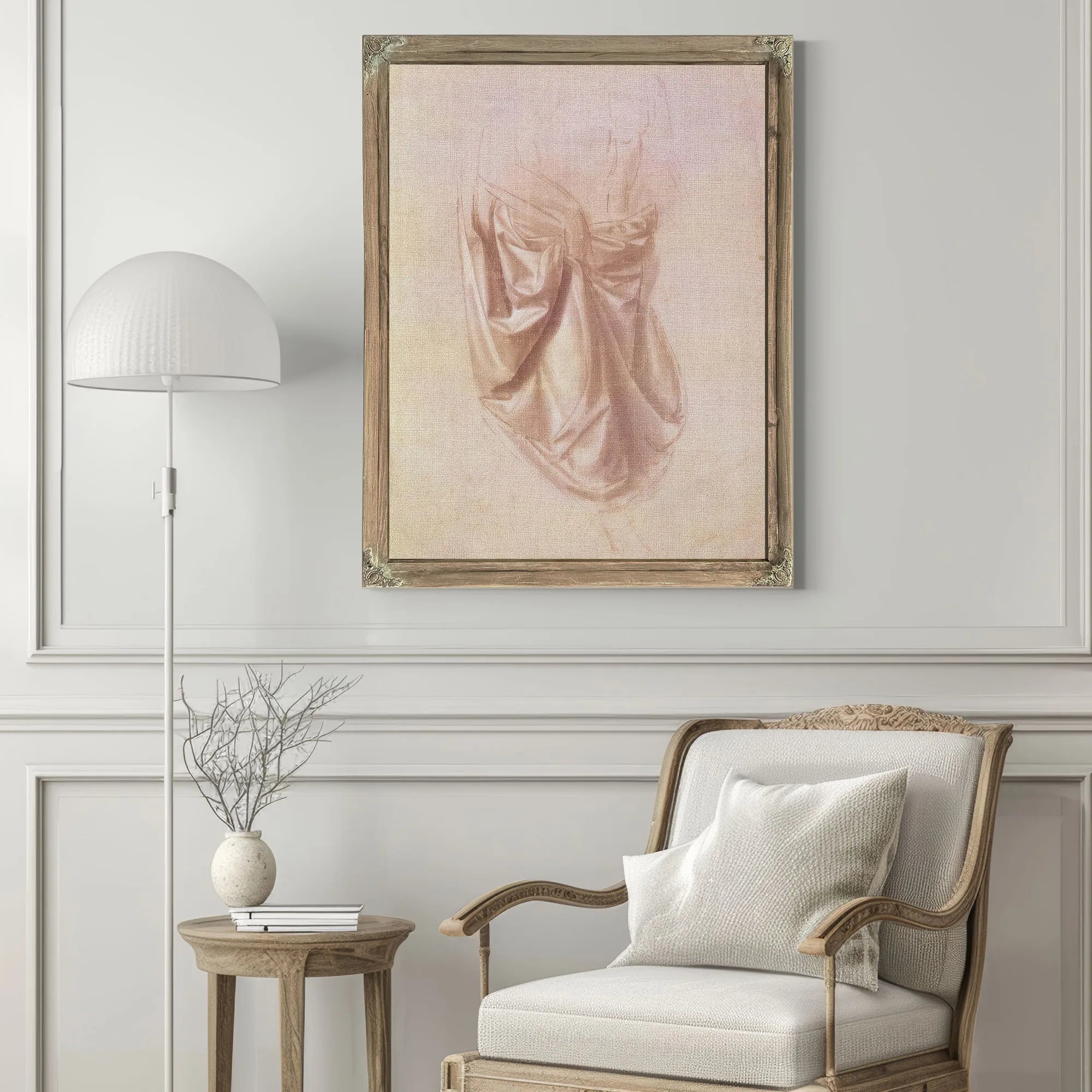 Drapery Study (Gouache On Canvas) By Leonardo Da Vinci Fine Art Print