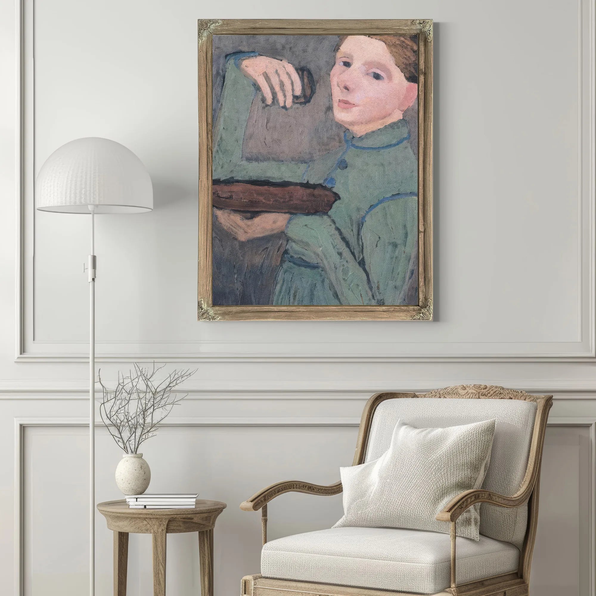 Self Portrait, Holding A Bowl And A Glass By Paula Modersohn Becker Fine Art Print