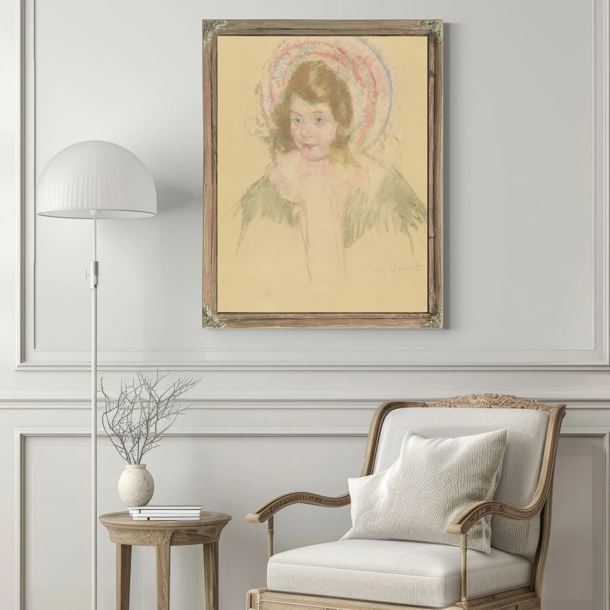 Sara Wearing A Bonnet And Coat By Mary Cassatt Fine Art Print