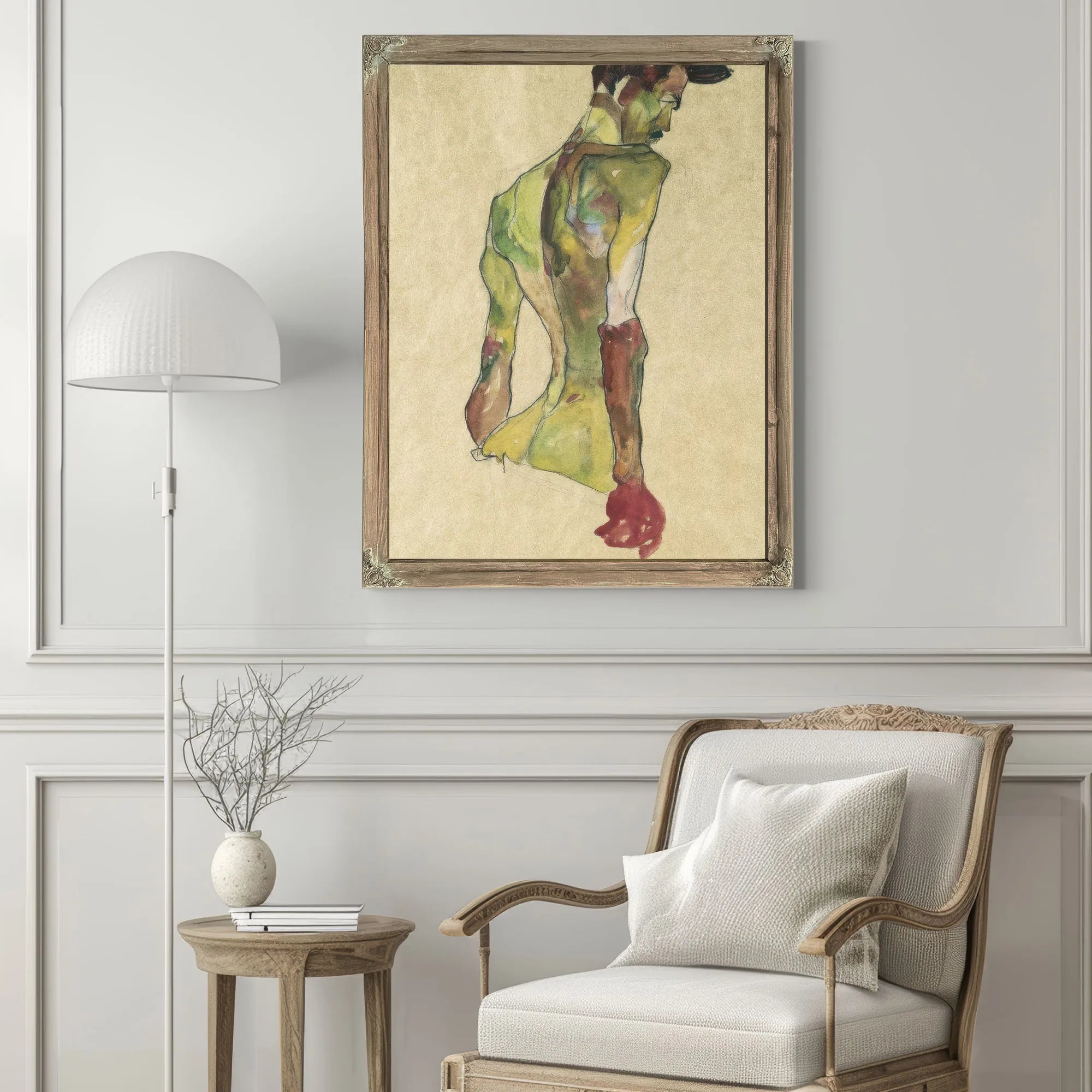 Male Nude In Profile Facing Right By Egon Schiele Fine Art Print
