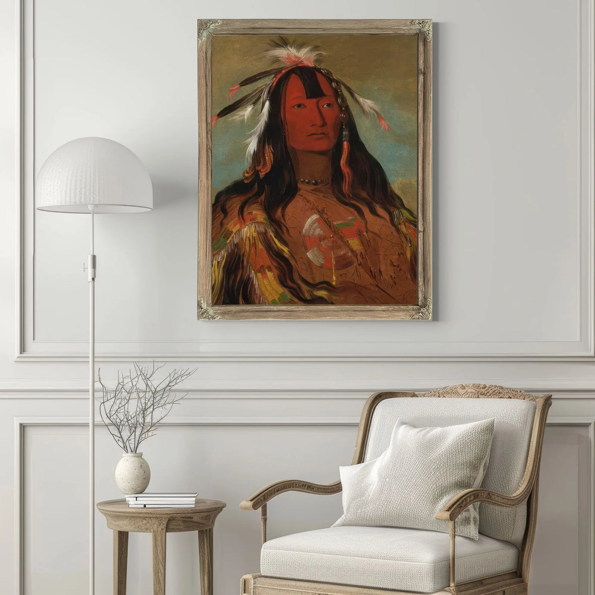 Hee Oh'ks Te Kin, Rabbit's Skin Leggings By George Catlin Fine Art Print