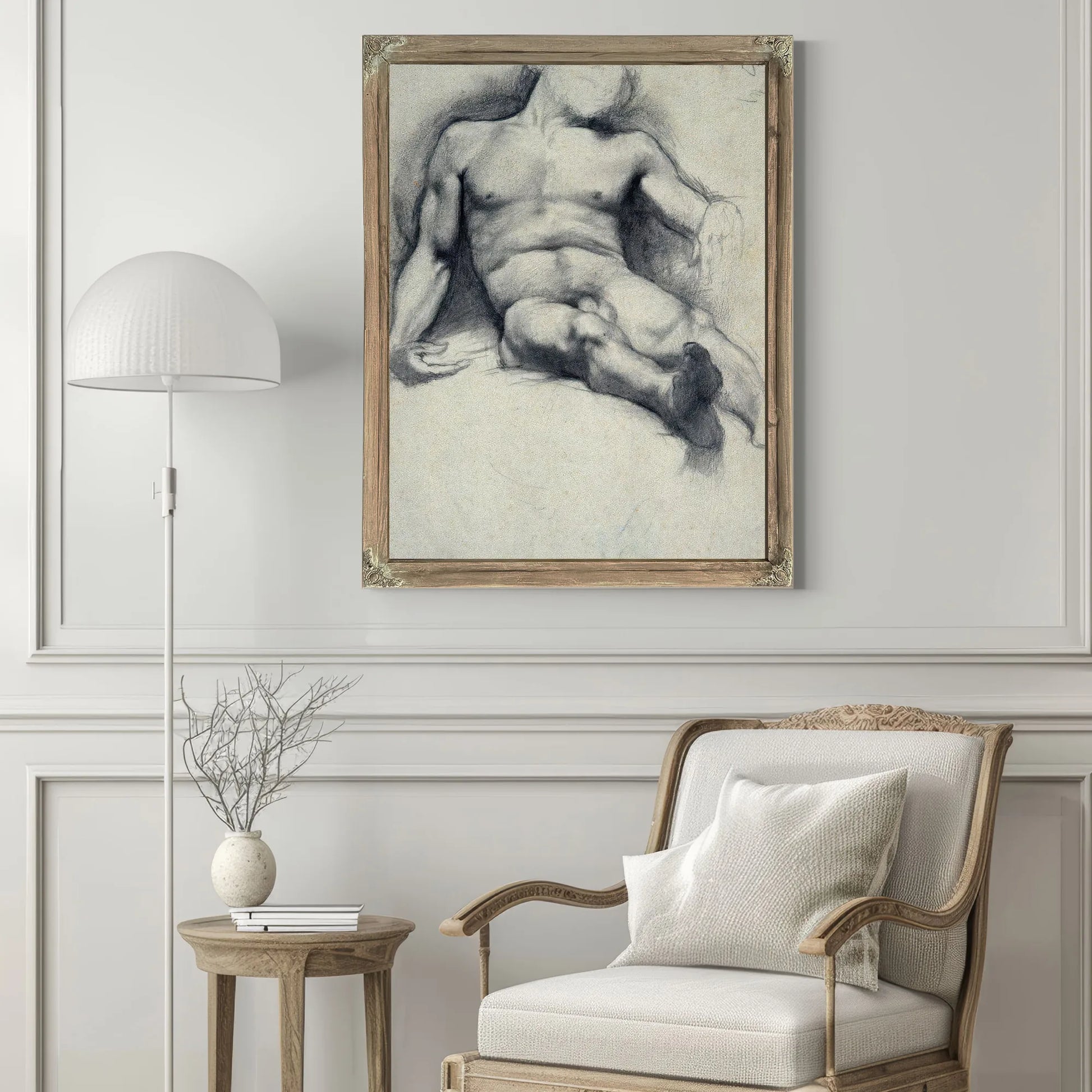 Study Reclining Male Nude By Edgar Degas Fine Art Print