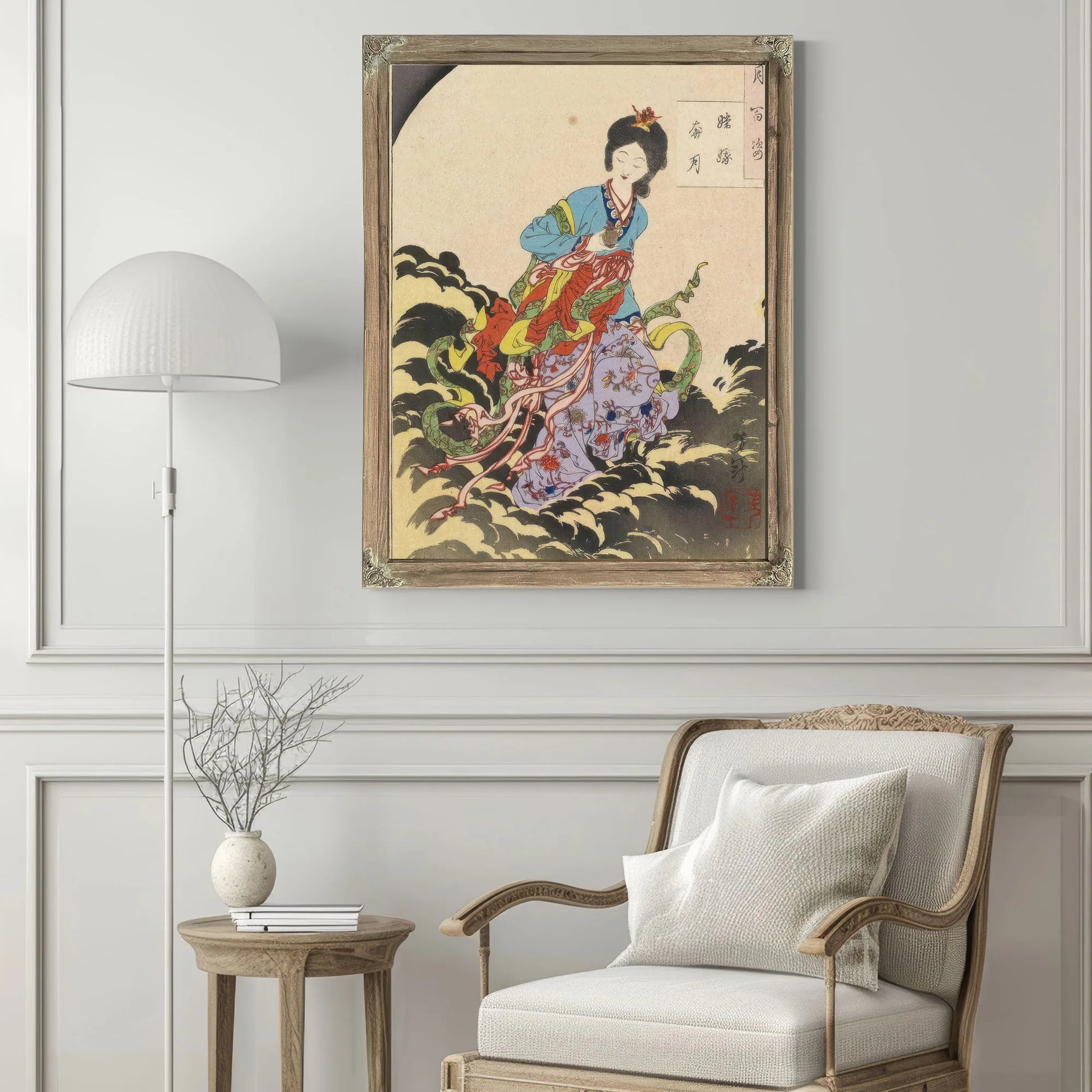 Chang 1039 E Flees To The Moon 1885 By Tsukioka Yoshitoshi Fine Art Print