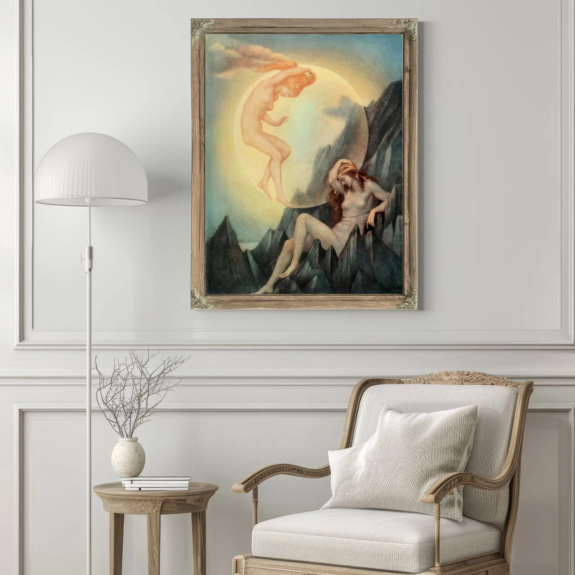 The Sleeping Earth And Wakening Moon by Evelyn De Morgan