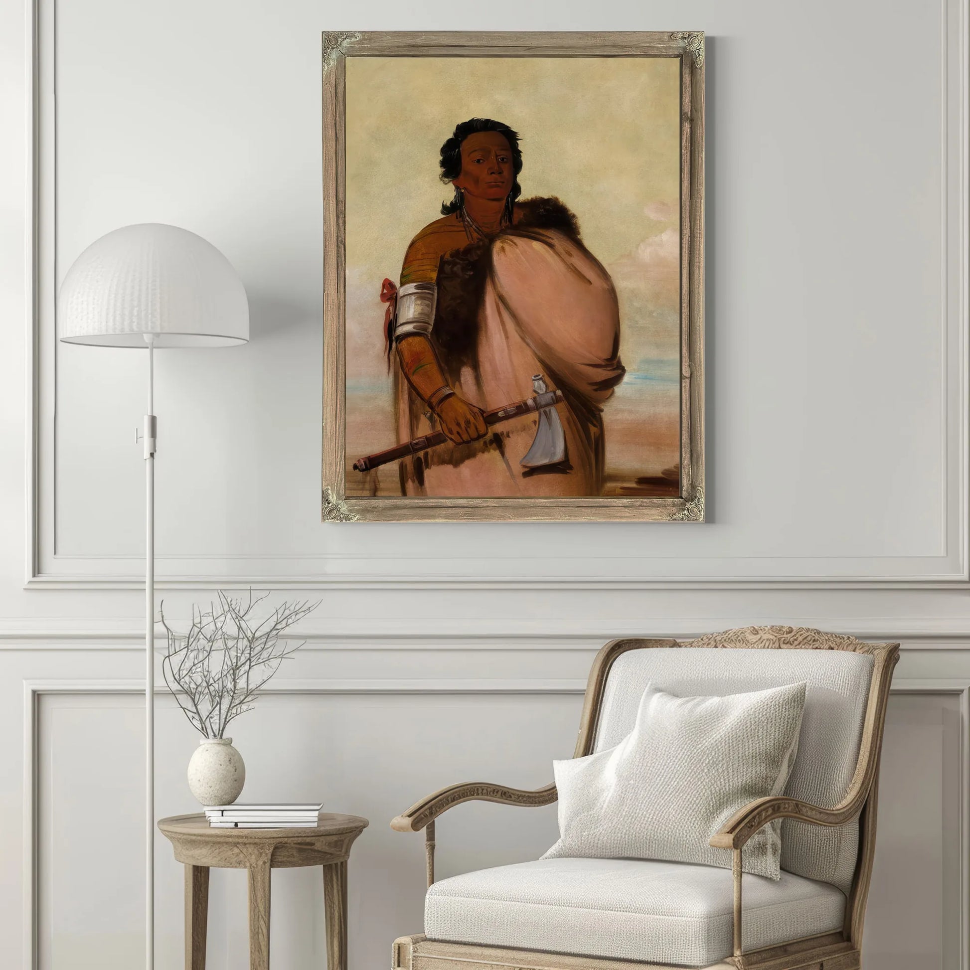 Ah' Sho Cole, Rotten Foot, A Noted Warrior By George Catlin Fine Art Print