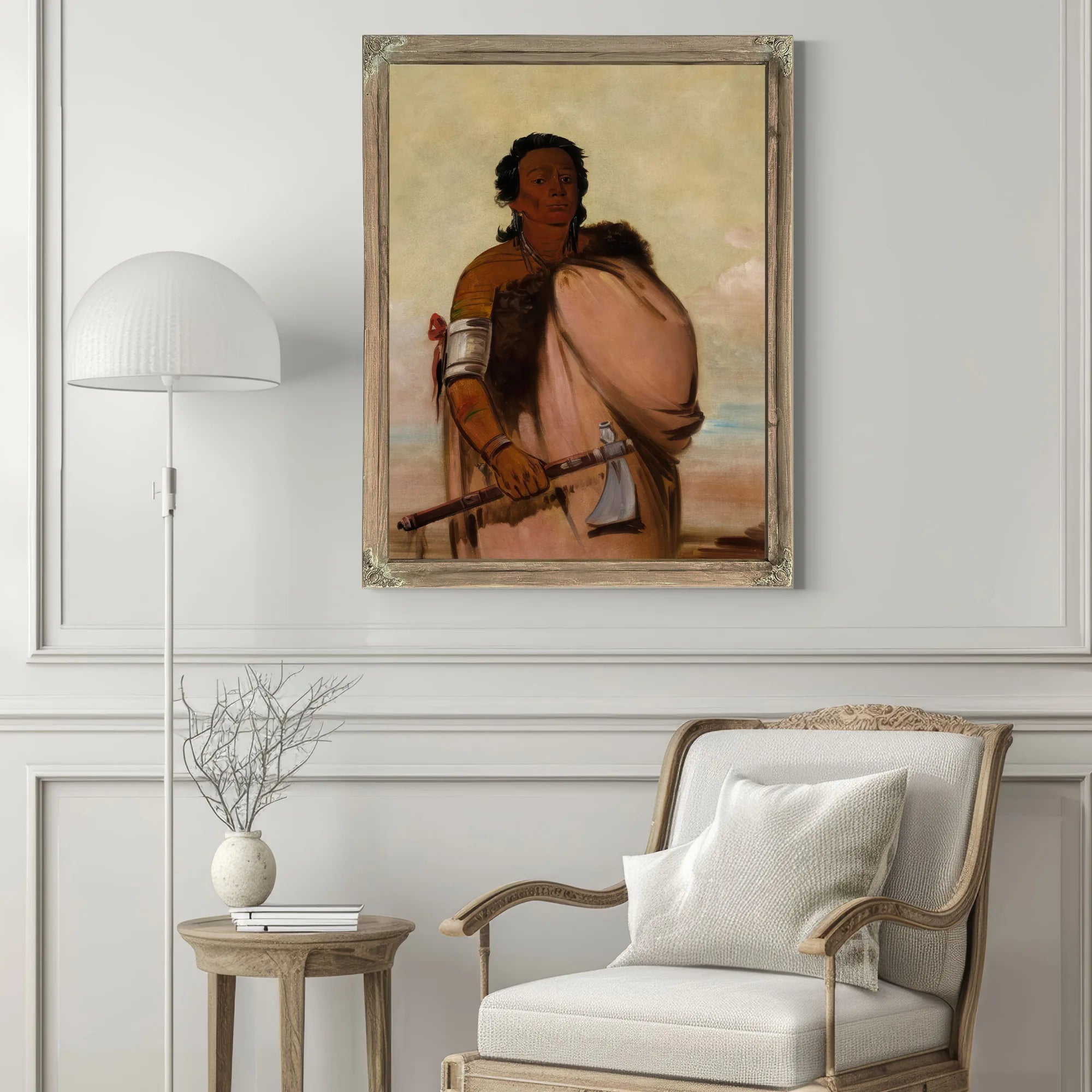 Ah' Sho Cole, Rotten Foot, A Noted Warrior By George Catlin Fine Art Print