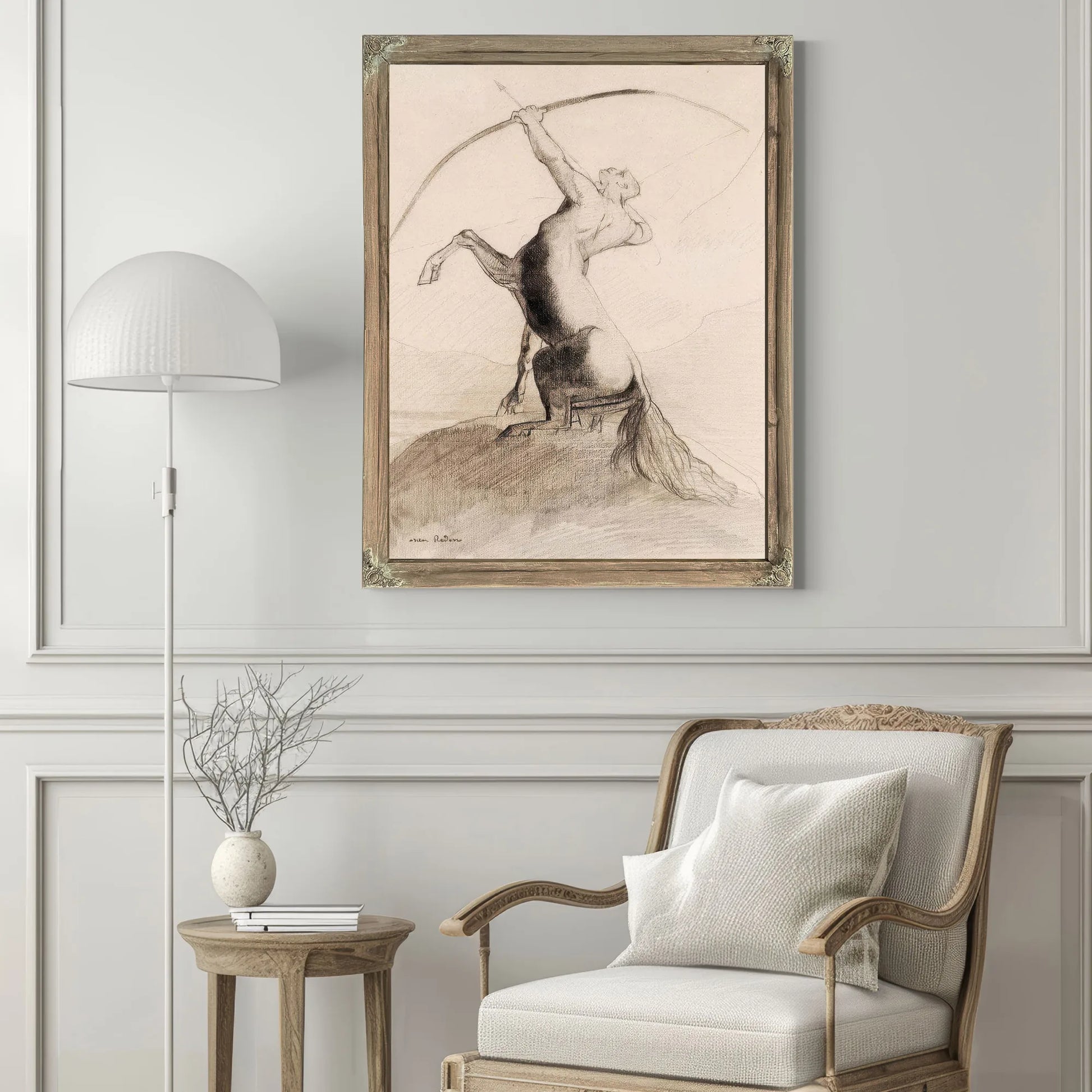 Centaur Aiming At The Clouds By Odilon Redon Fine Art Print