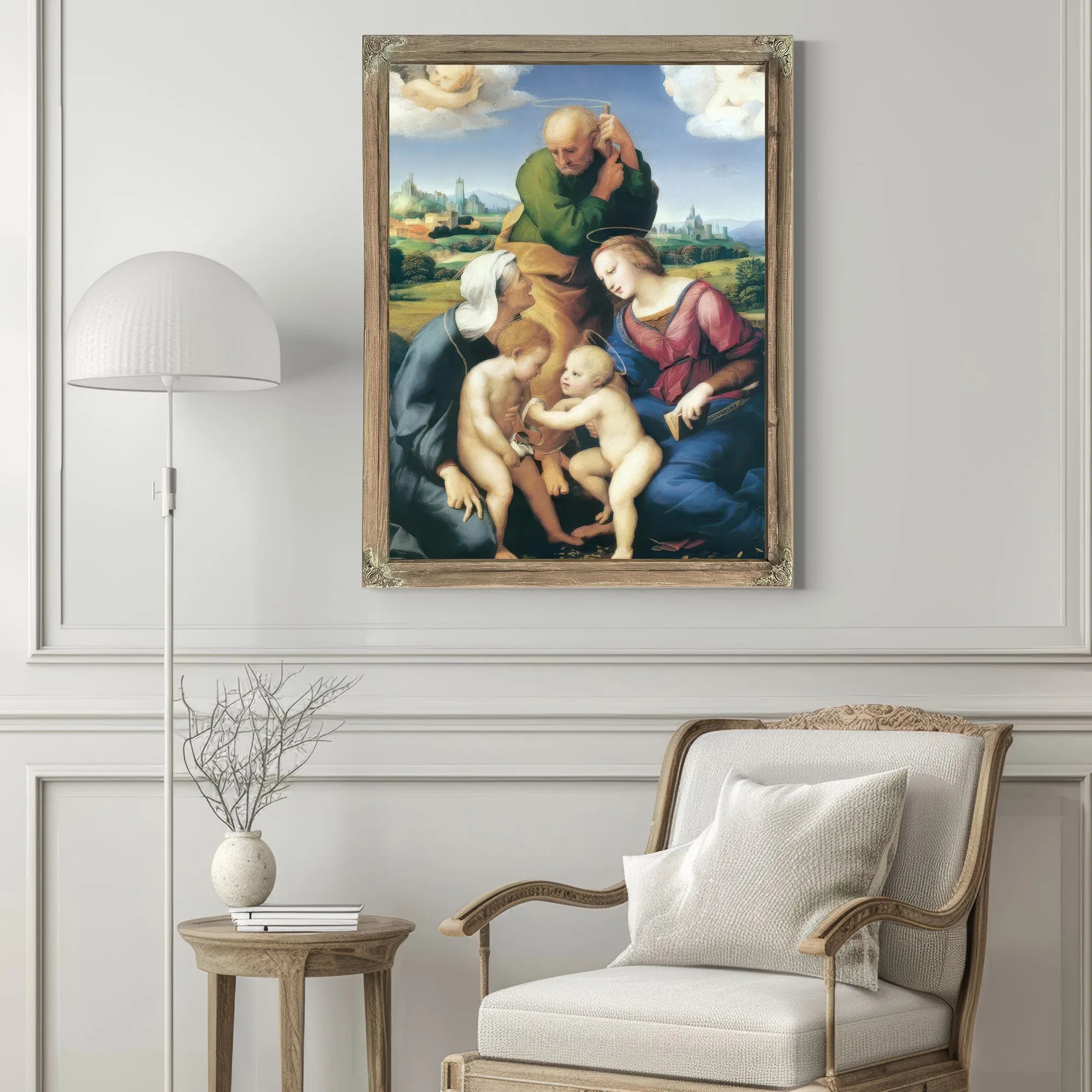 The Virgin Joseph And Elizabeth With Jesus And John By Raphael Fine Art Print