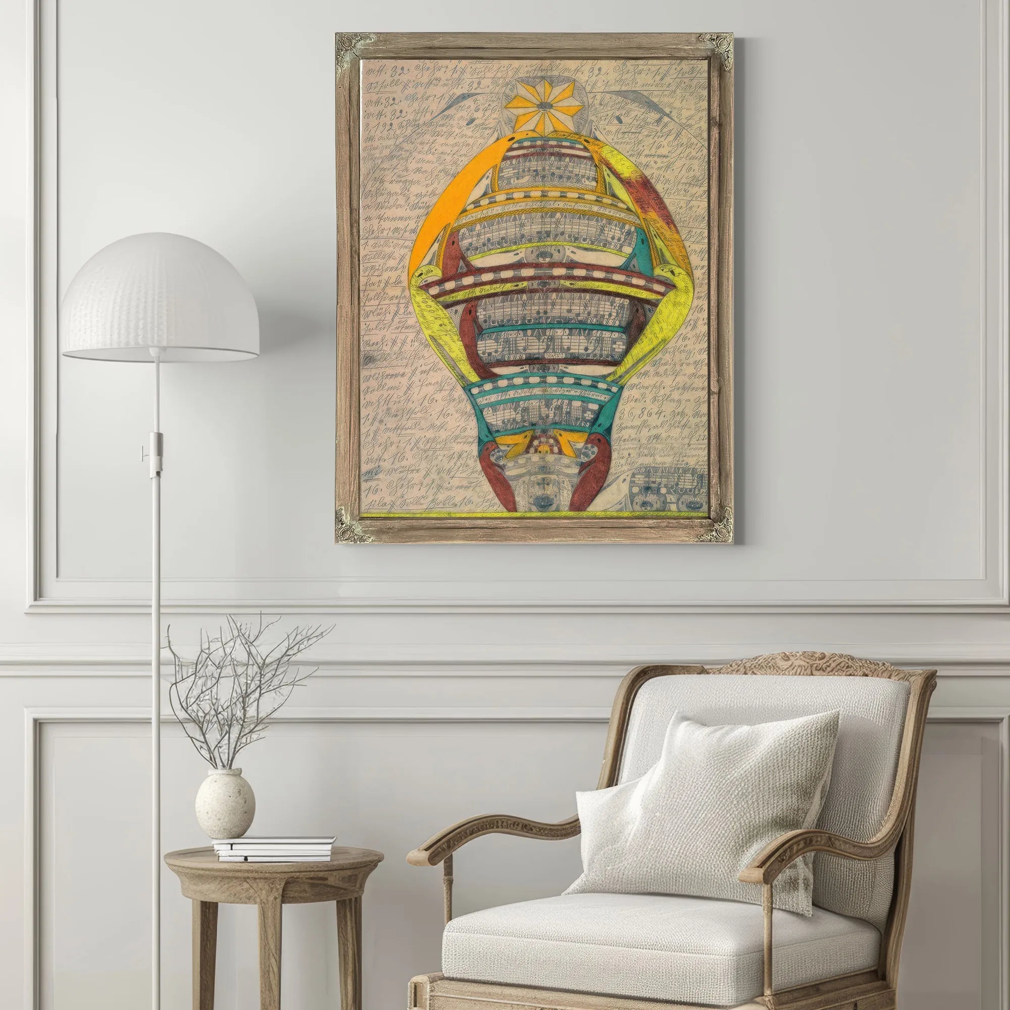 The St Adolf Swiss Tower 1918 By Adolf Wolfli Fine Art Print