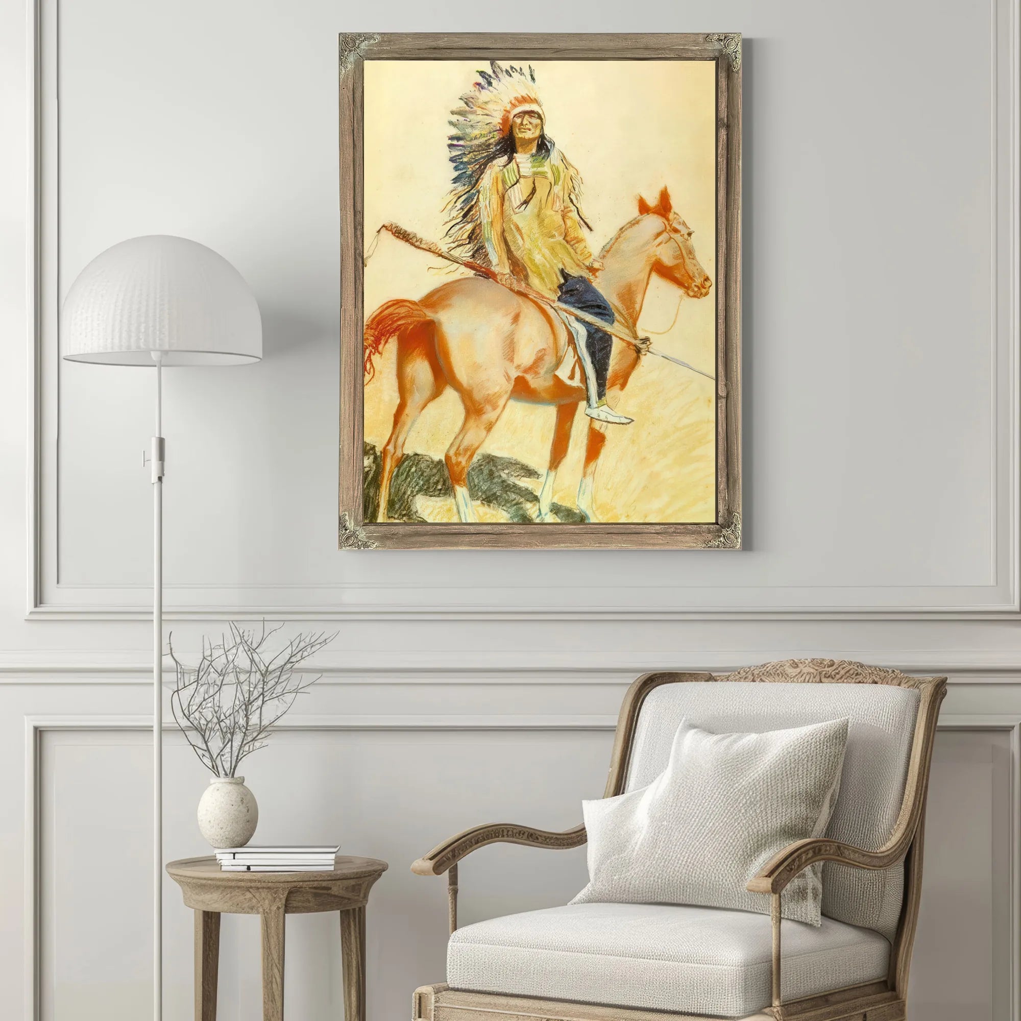 A Sioux Chief By Frederic Remington Fine Art Print