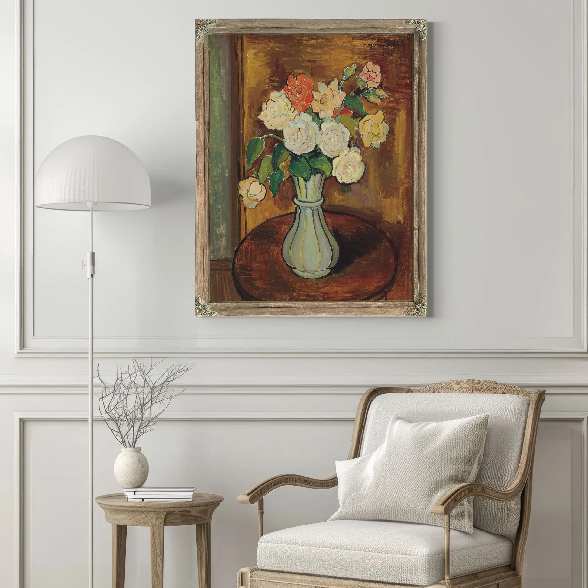 Vase De Roses Sur Un Gueridon by Suzanne Valadon