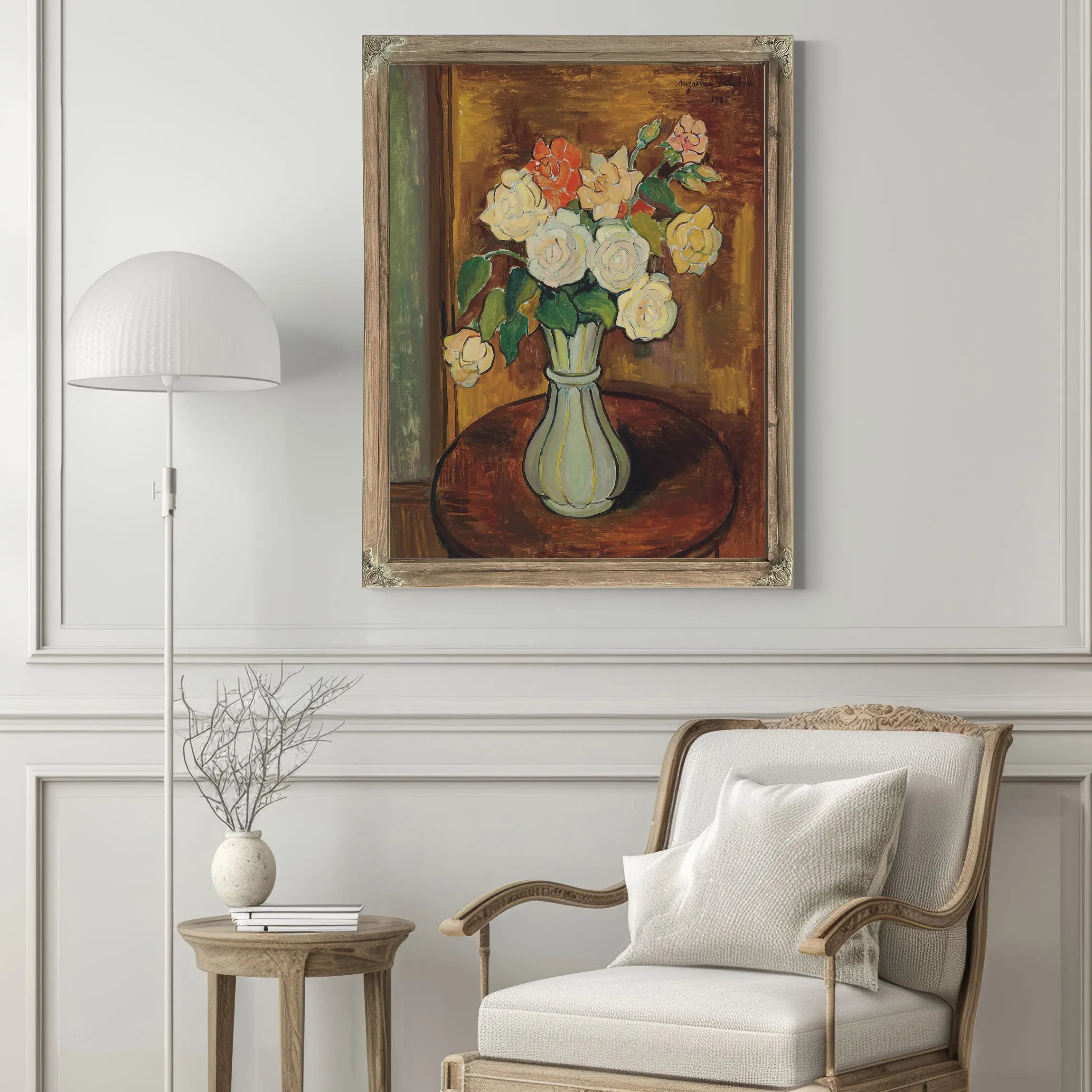 Vase De Roses Sur Un Gueridon by Suzanne Valadon