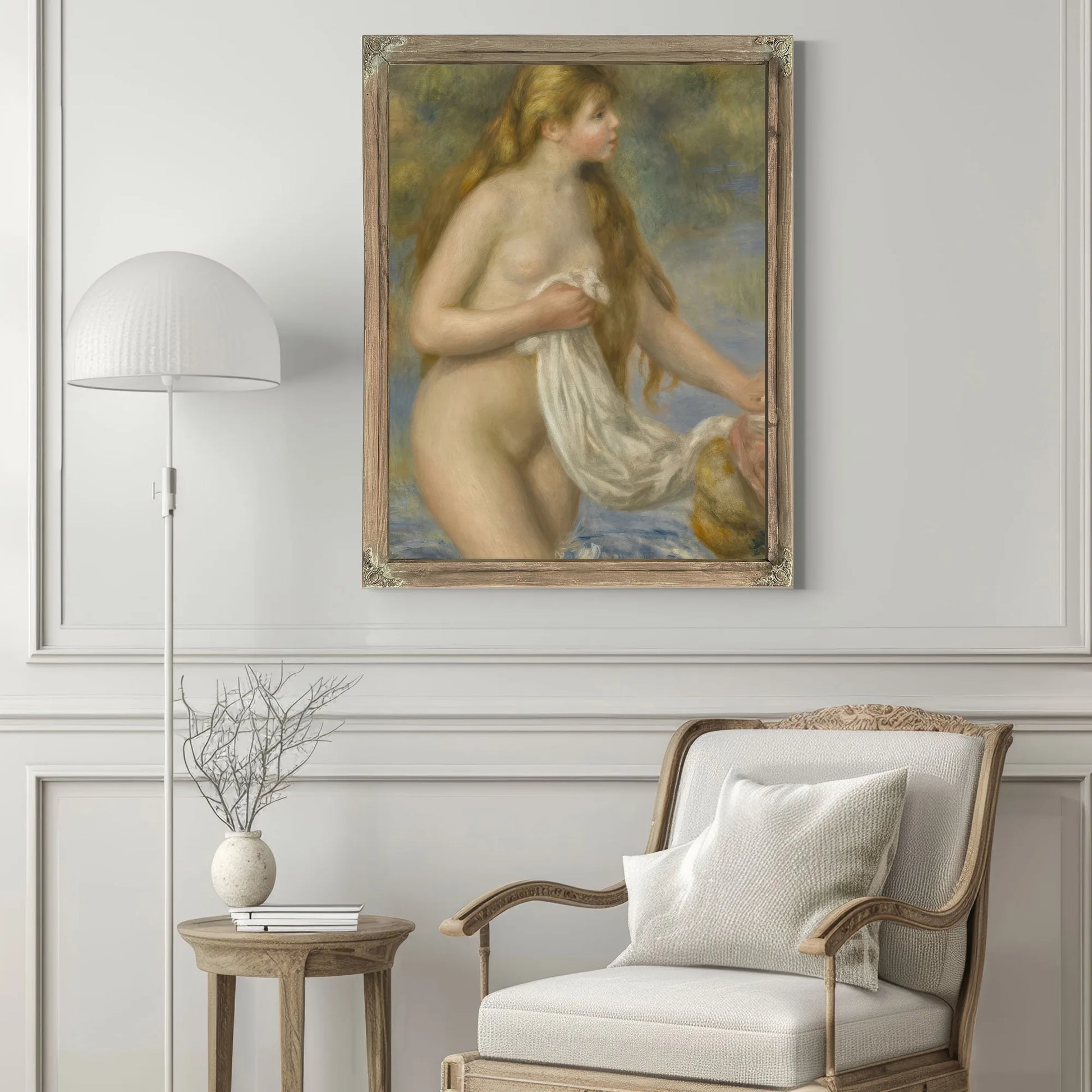 Bather With Long Hair (Baigneuse Aux Cheveux Longs) By Pierre Auguste Renoir Fine Art Print