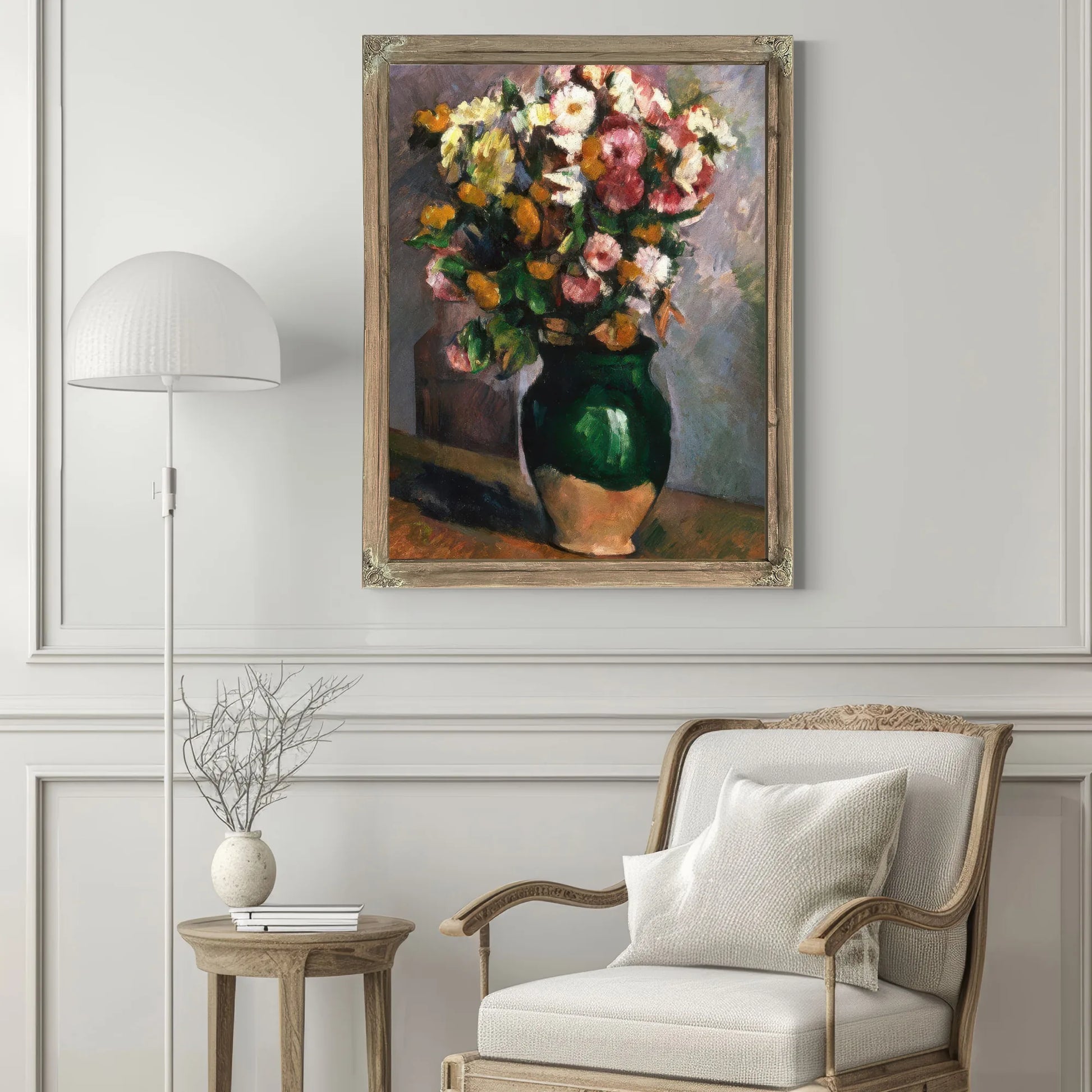 Still Life With Flowers In An Olive Jar By Paul Cezanne Fine Art Print