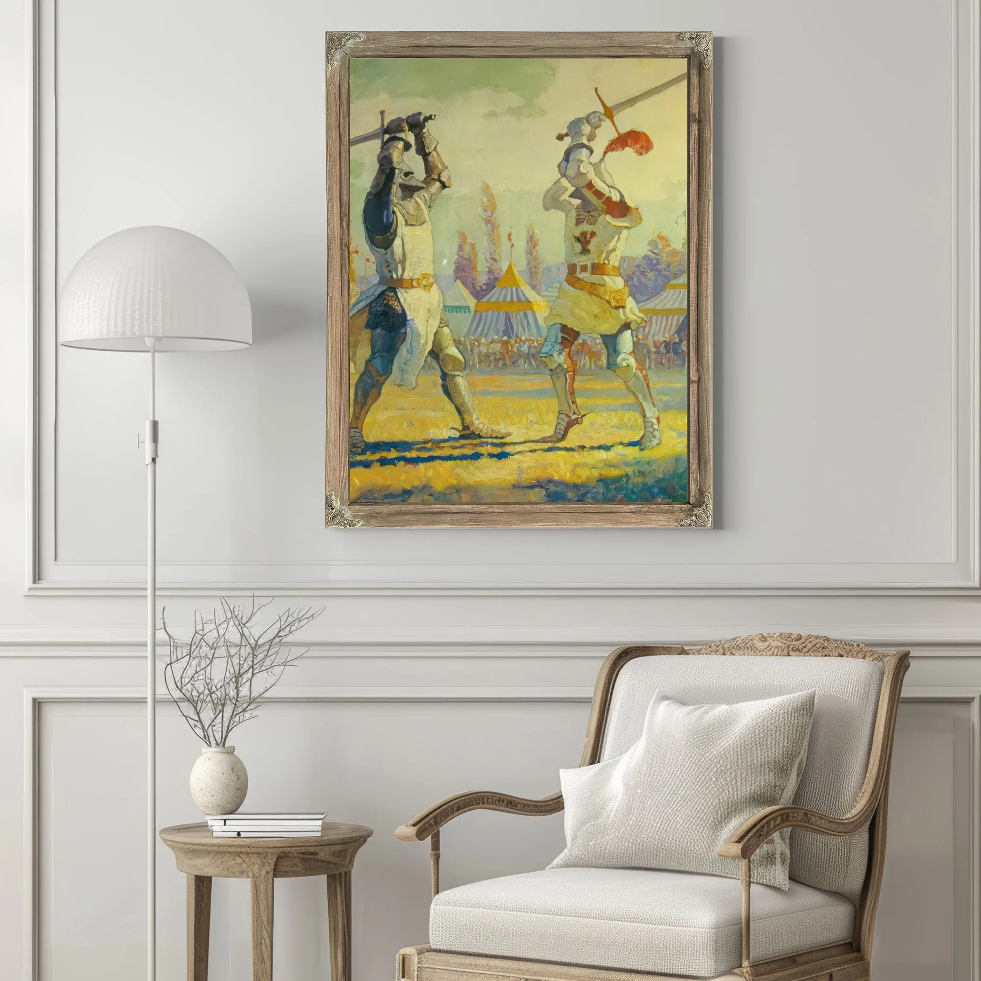Sir Nigel Sustains Endlands Honor In The Lists By NC Wyeth Fine Art Print