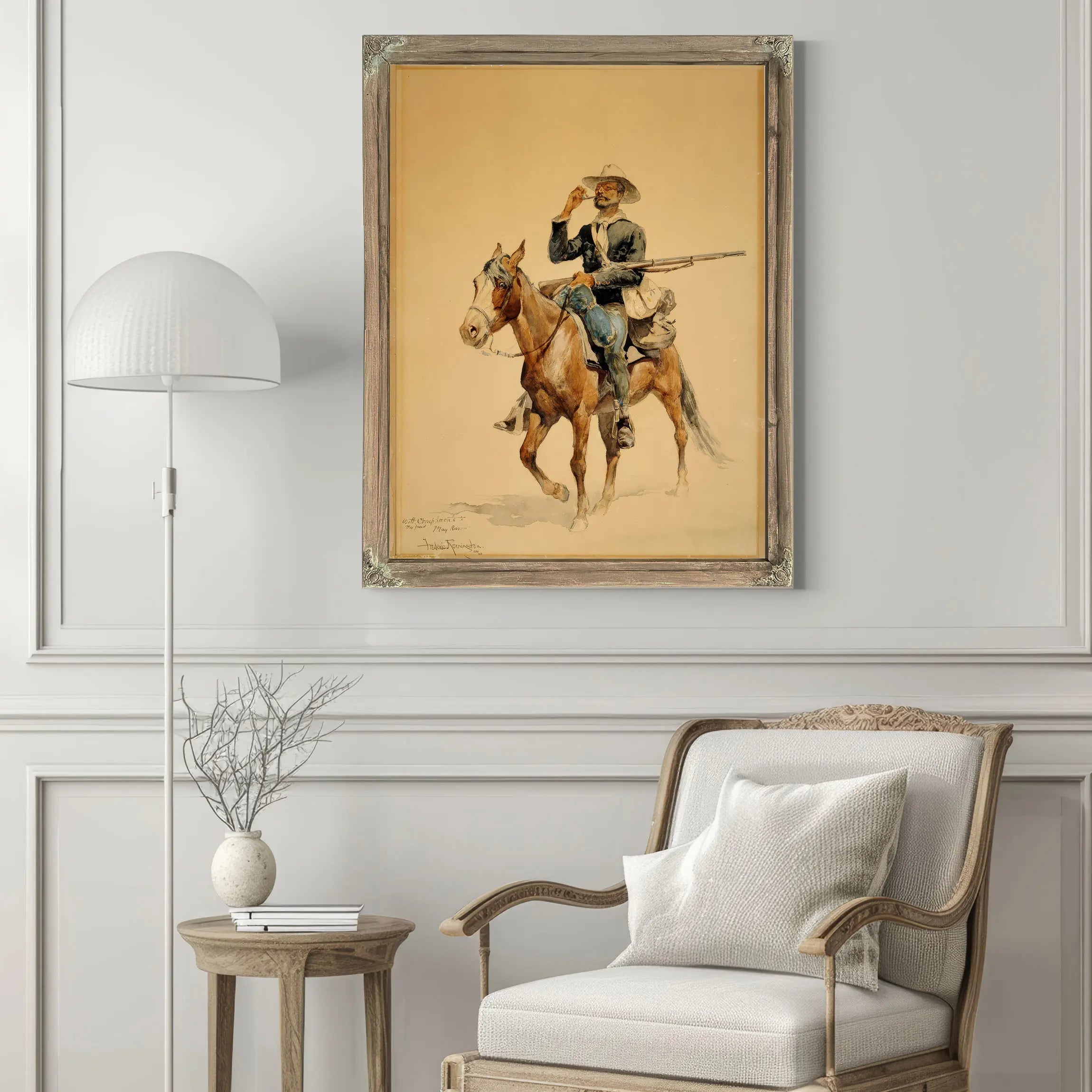 A Mounted Infantryman  by Frederic Remington