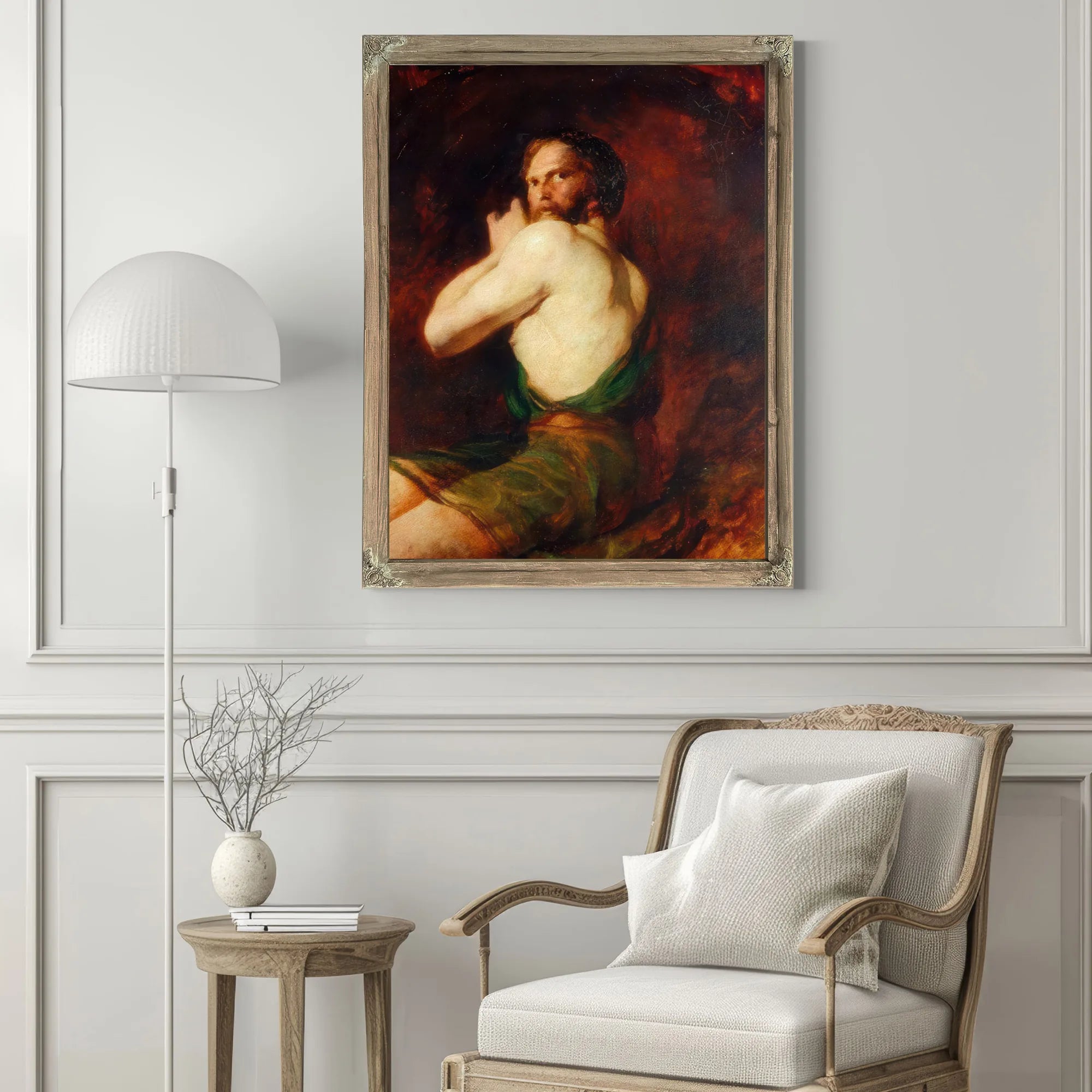 Figure Of A Seated Man By William Etty Fine Art Print