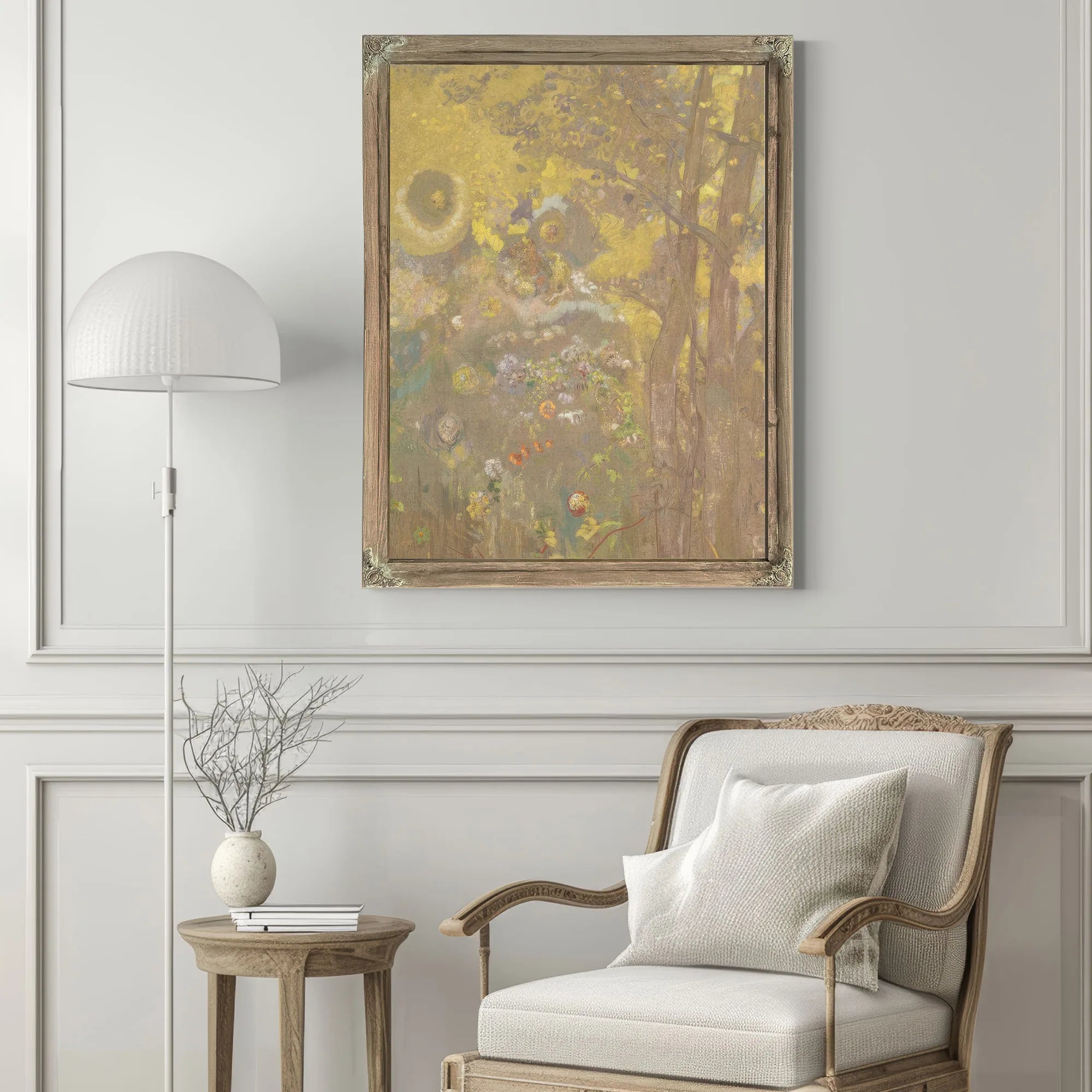 Trees On A Yellow Background 1901 Oil Tempera Charcoal Pastel 247X173Cm Musee Dorsay By Odilon Redon Fine Art Print
