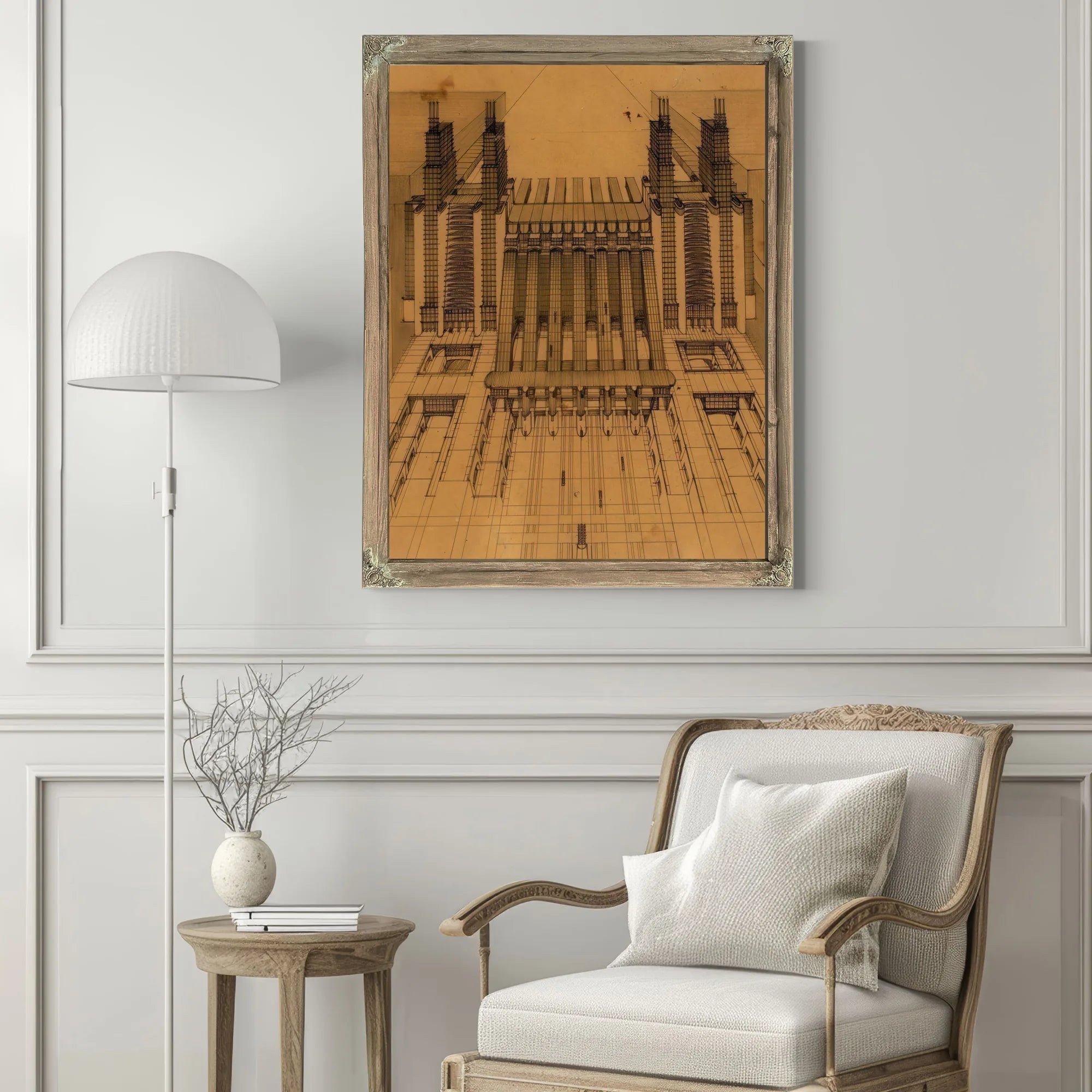 Station Of Airplanes Trains With Funiculars And Lifts On Three Roadways 1914 By Antonio Sant'elia Fine Art Print