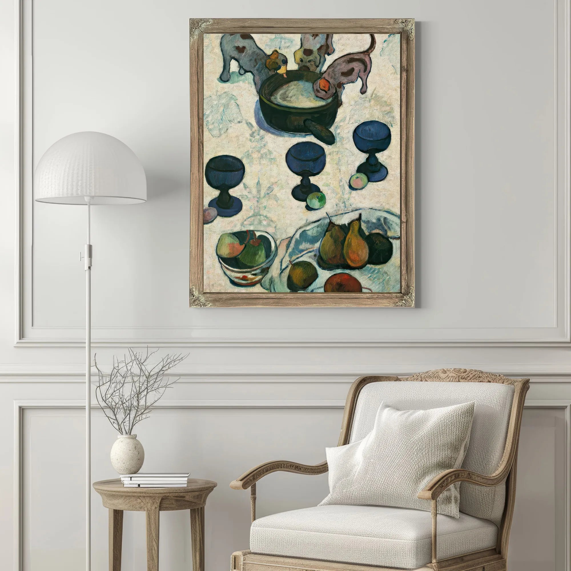 Still Life With Three Puppies by Paul Gauguin Fine Art Print