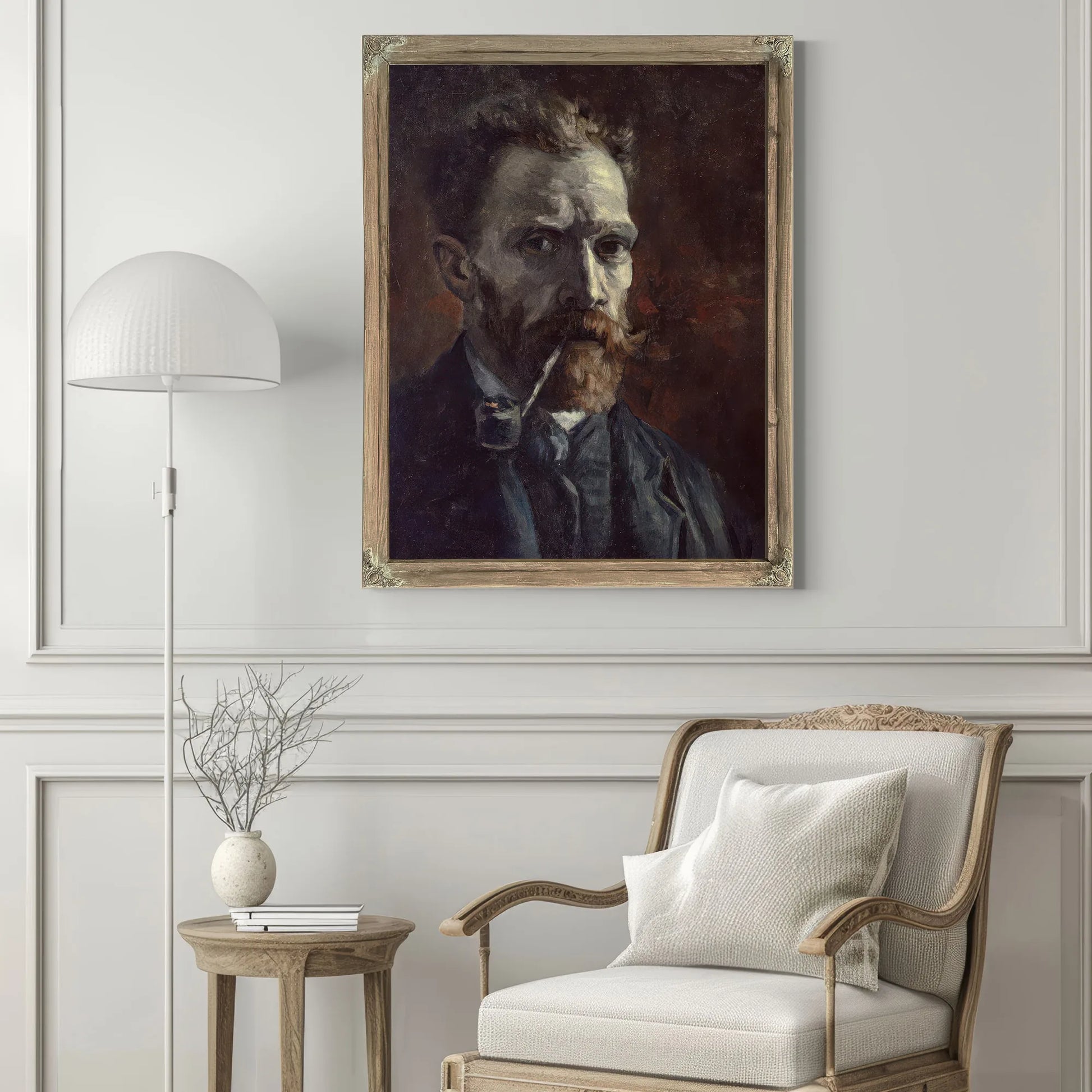 Self Portrait With Pipe By Vincent Van Gogh Fine Art Print