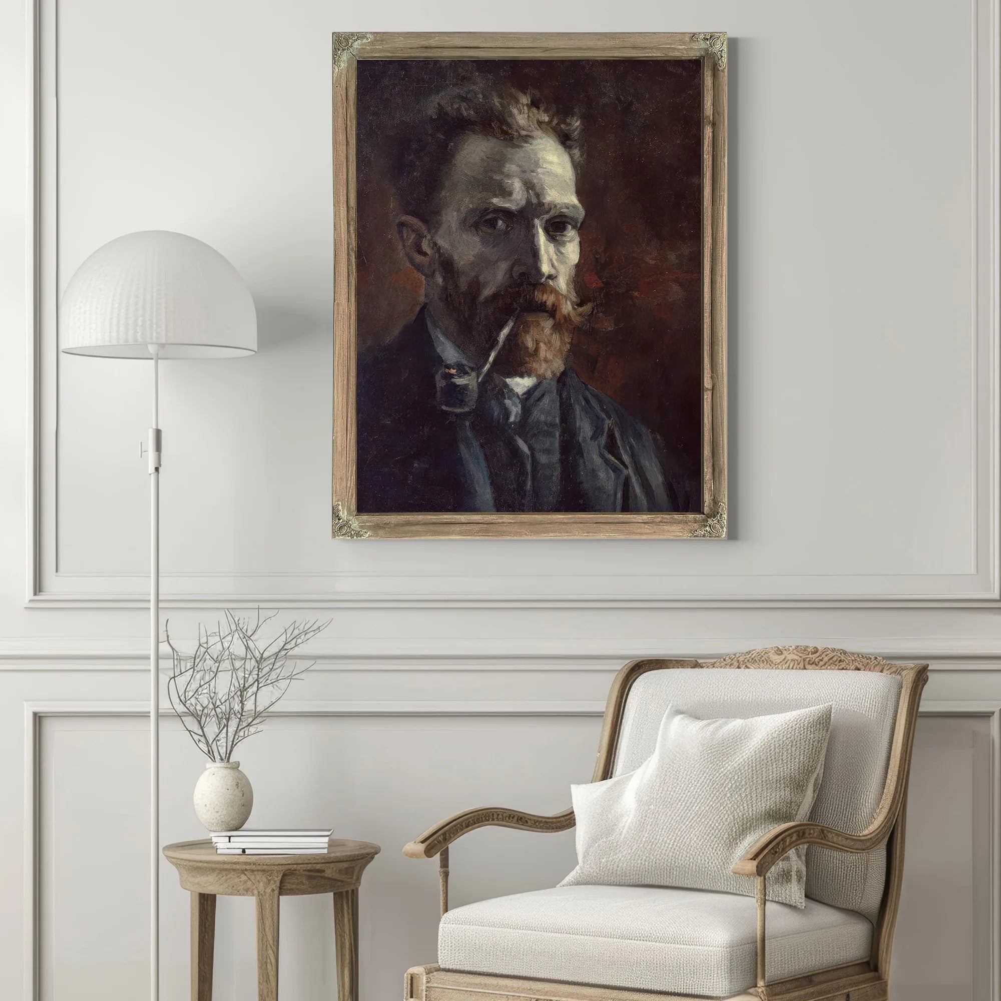Self Portrait With Pipe By Vincent Van Gogh Fine Art Print