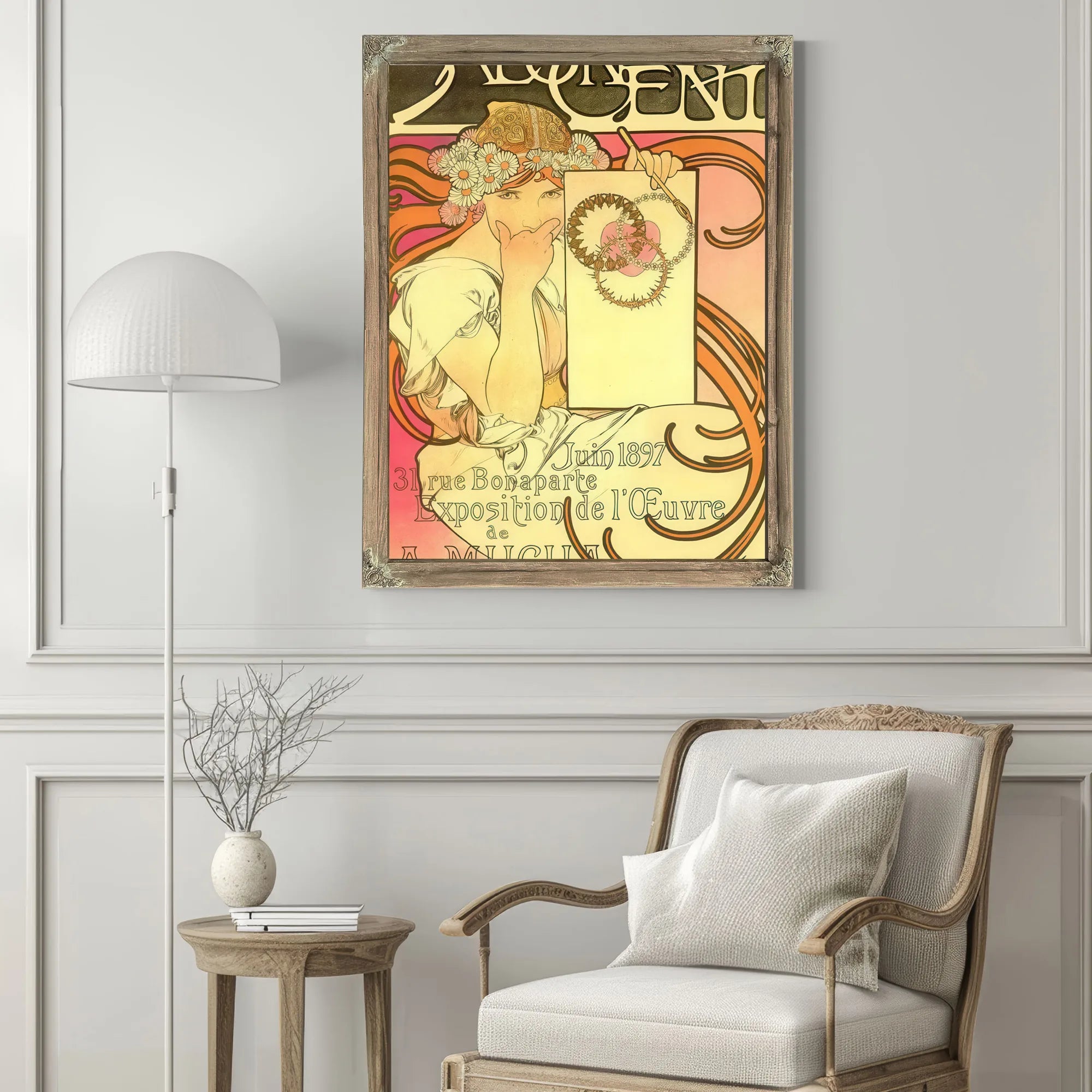 Salon Des Cent Exhibition Of The Work Of A Mucha By Alphonse Mucha Fine Art Print