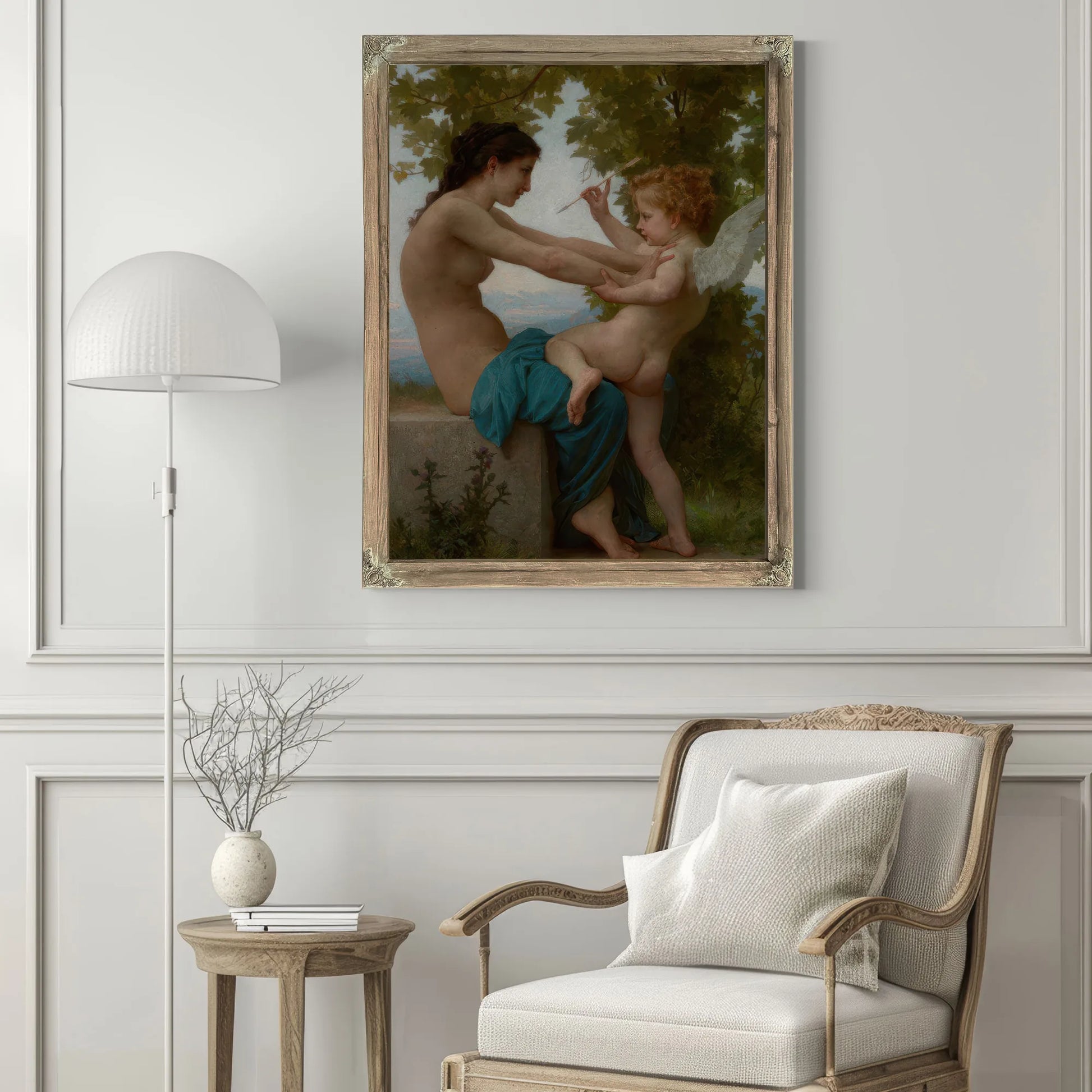 A Young Girl Defending Herself Against Eros By William Adolphe Bouguereau Fine Art Print