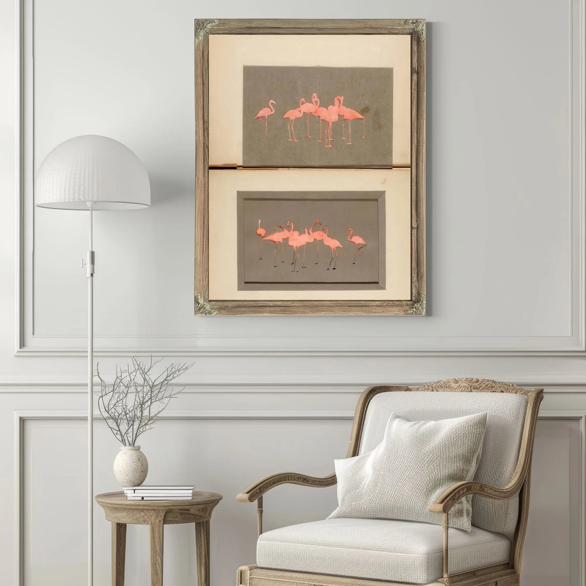 Flamingoes, Study Folder For Book Concealing Coloration In The Animal Kingdom By Abbott Handerson Thayer Fine Art Print