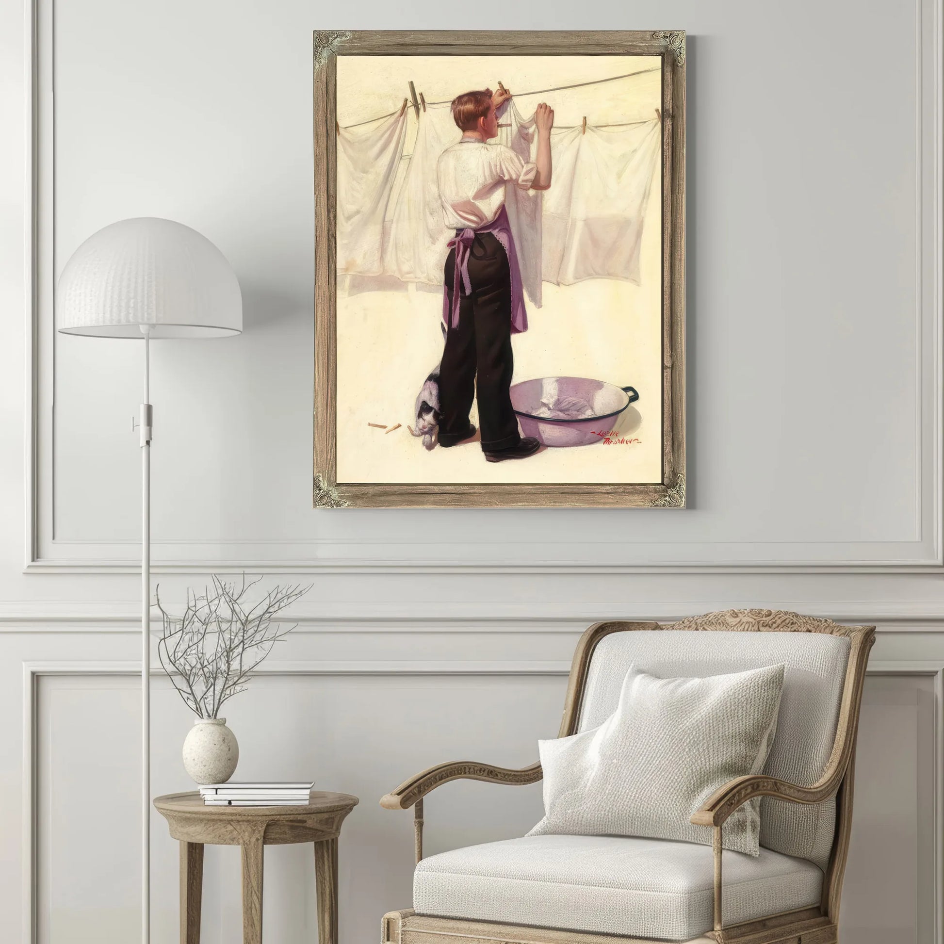 Hanging The Laundry Liberty Cover C. 1925 By Leslie Thrasher Fine Art Print