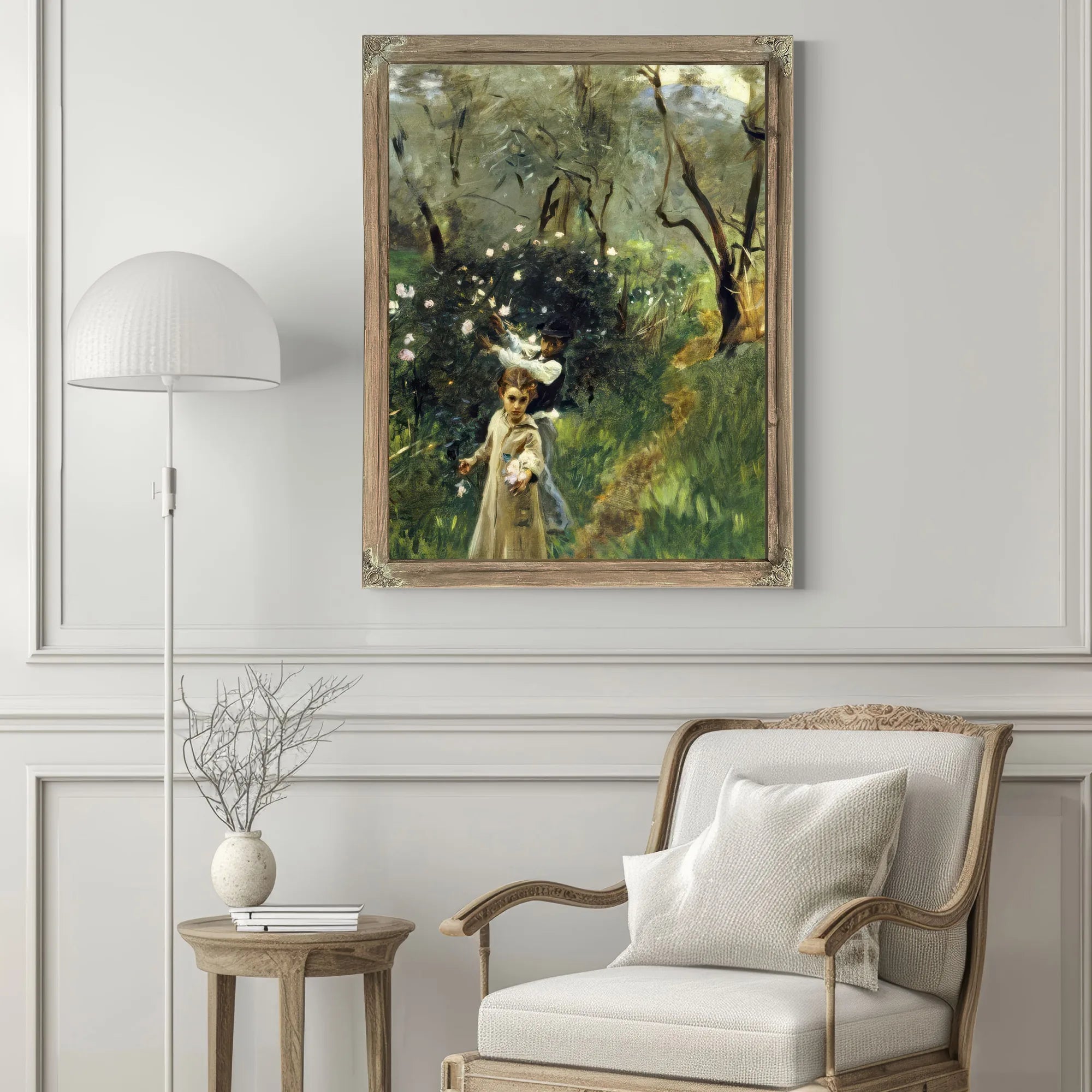 Gathering Flowers At Twilight By John Singer Sargent Fine Art Print
