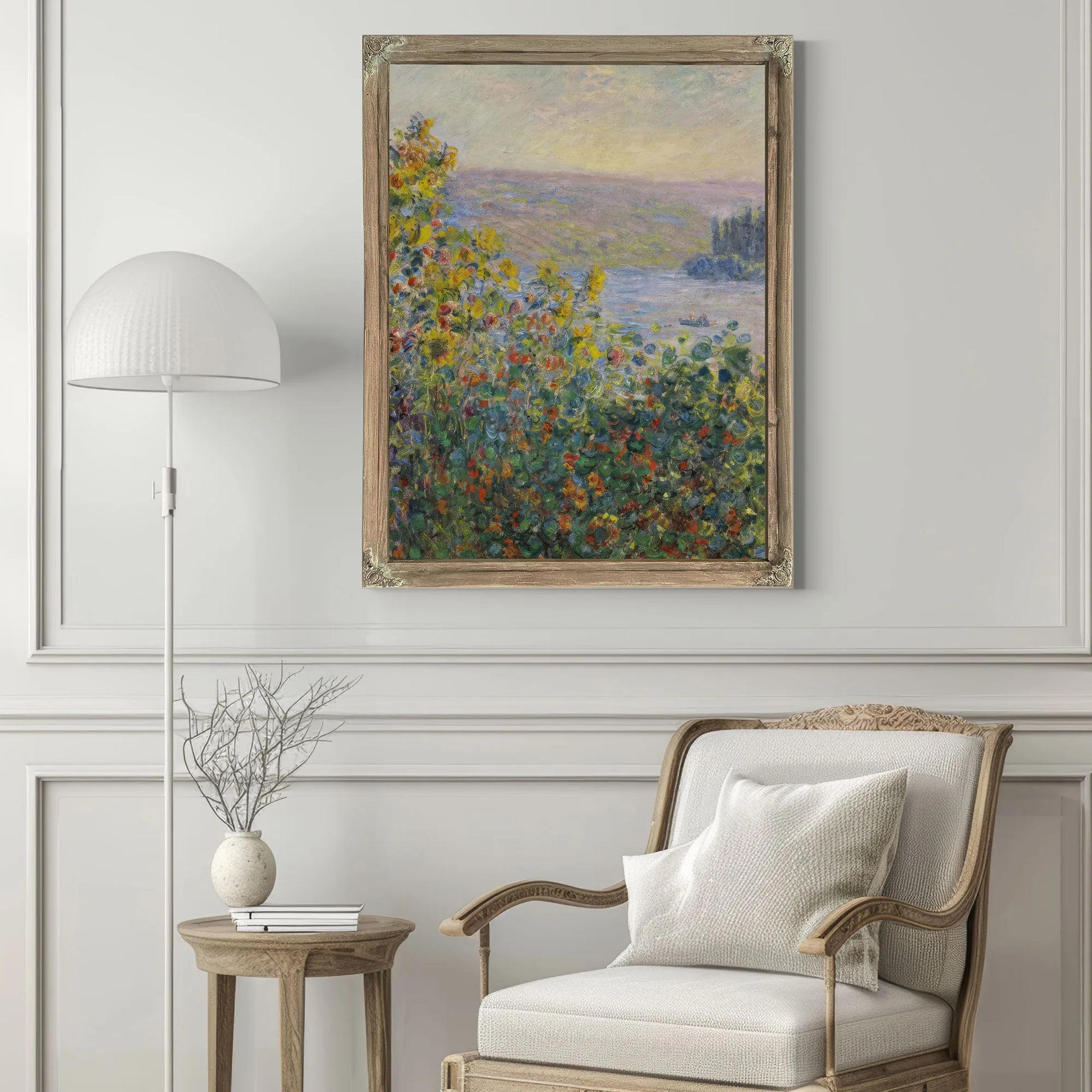 Flower Beds At Vetheuil By Claude Monet Fine Art Print