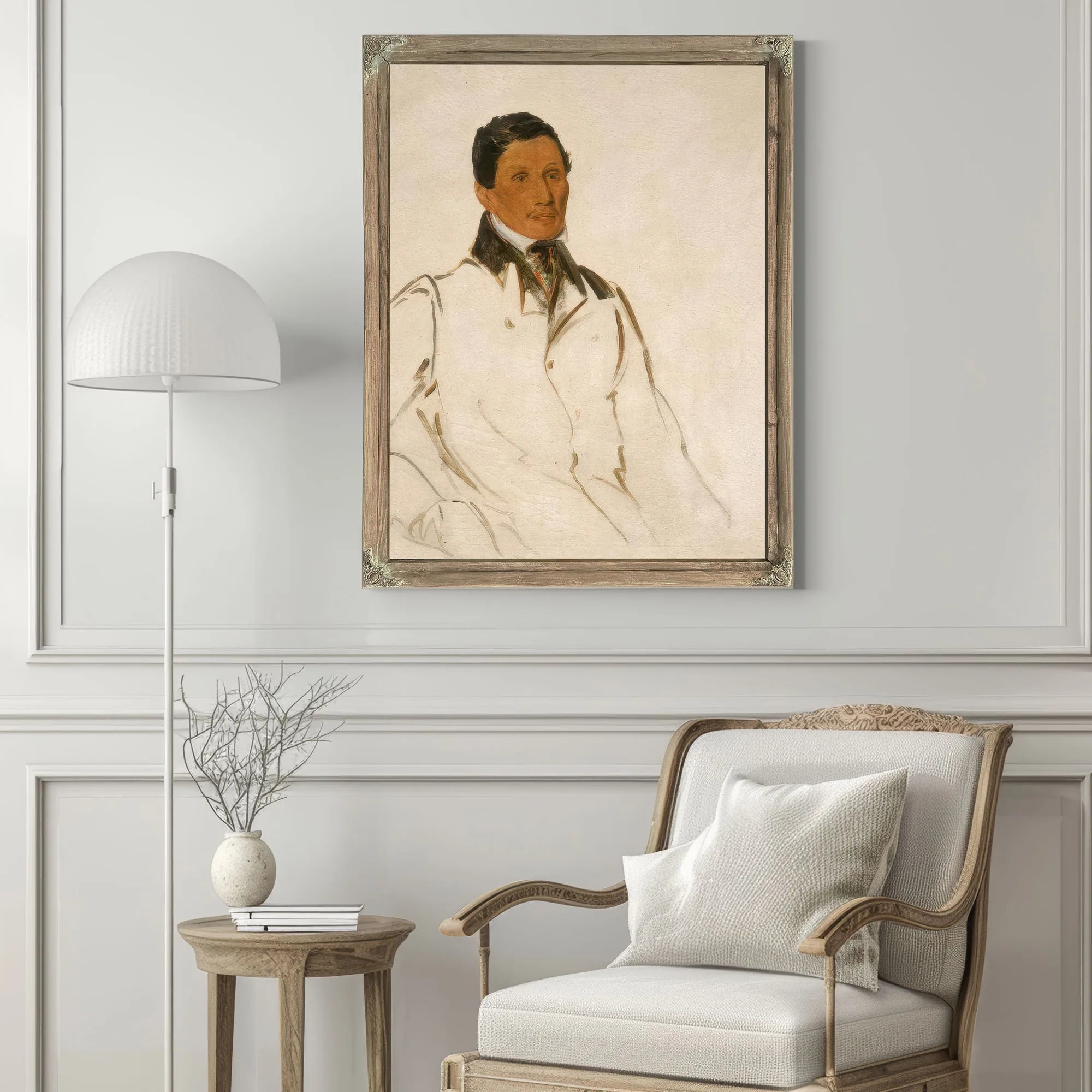 Waun Naw Con, The Dish (John W. Quinney), A Missionary Preacher By George Catlin Fine Art Print
