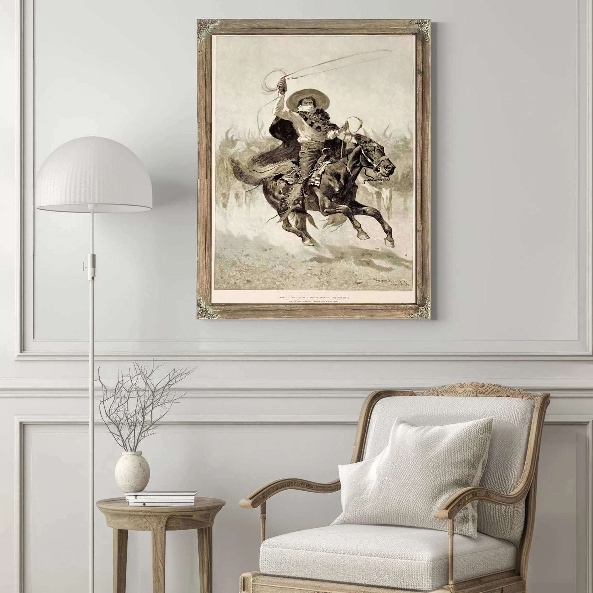 Toro Toro An Old Time Californian Vaquero After A Wild Steer by Frederic Remington