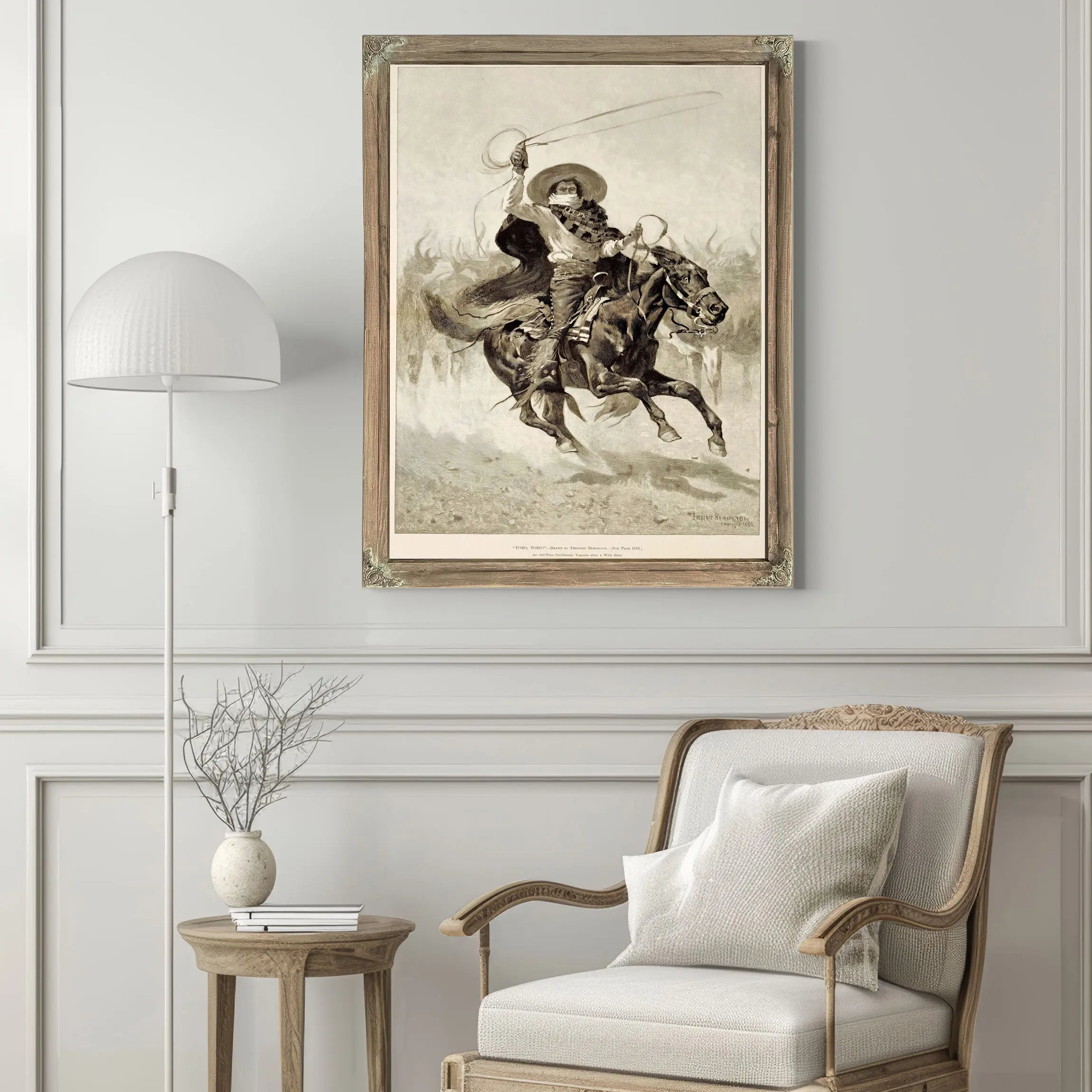 Toro Toro An Old Time Californian Vaquero After A Wild Steer by Frederic Remington