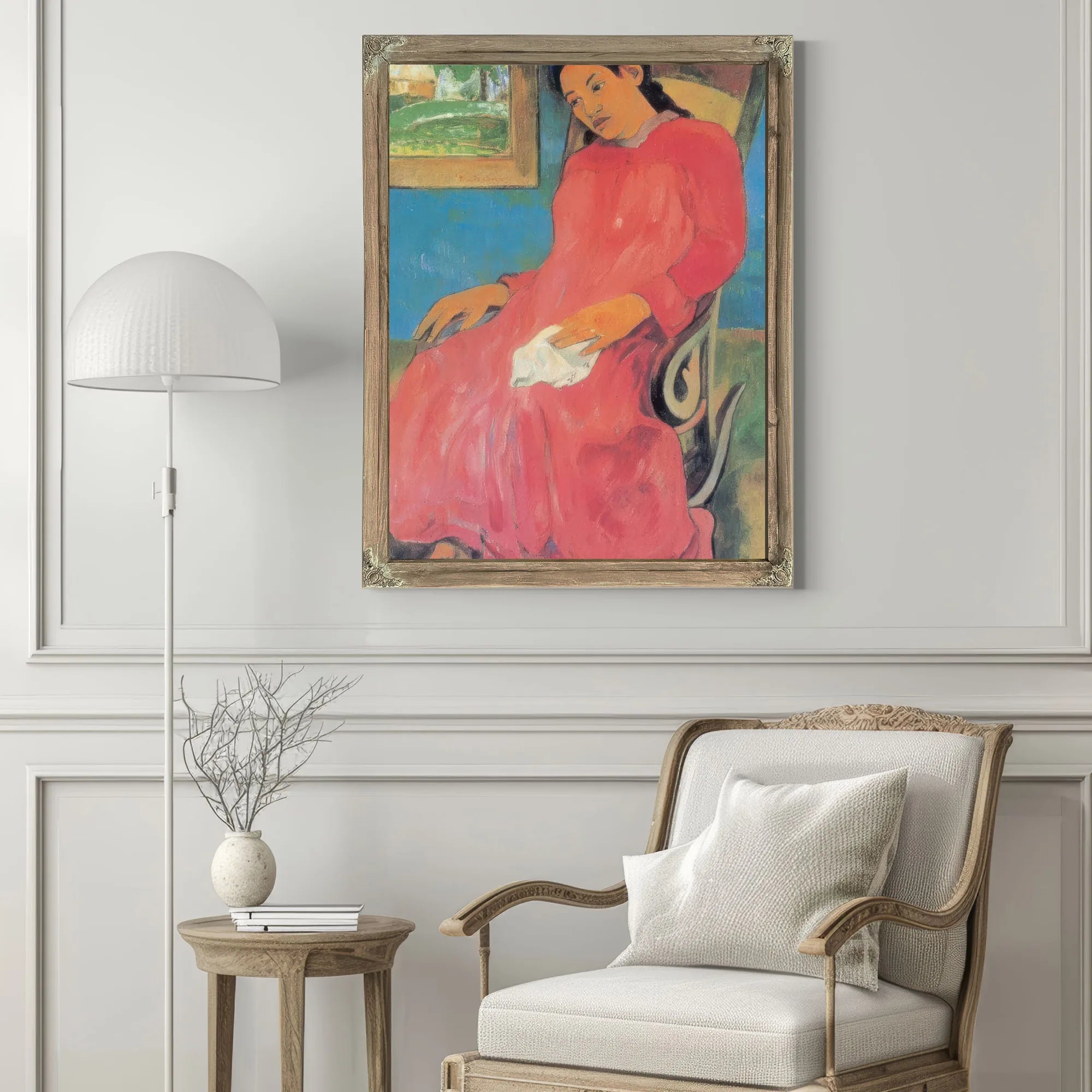 Faaturama ( Woman With A Red Dress) By Paul Gauguin Fine Art Print