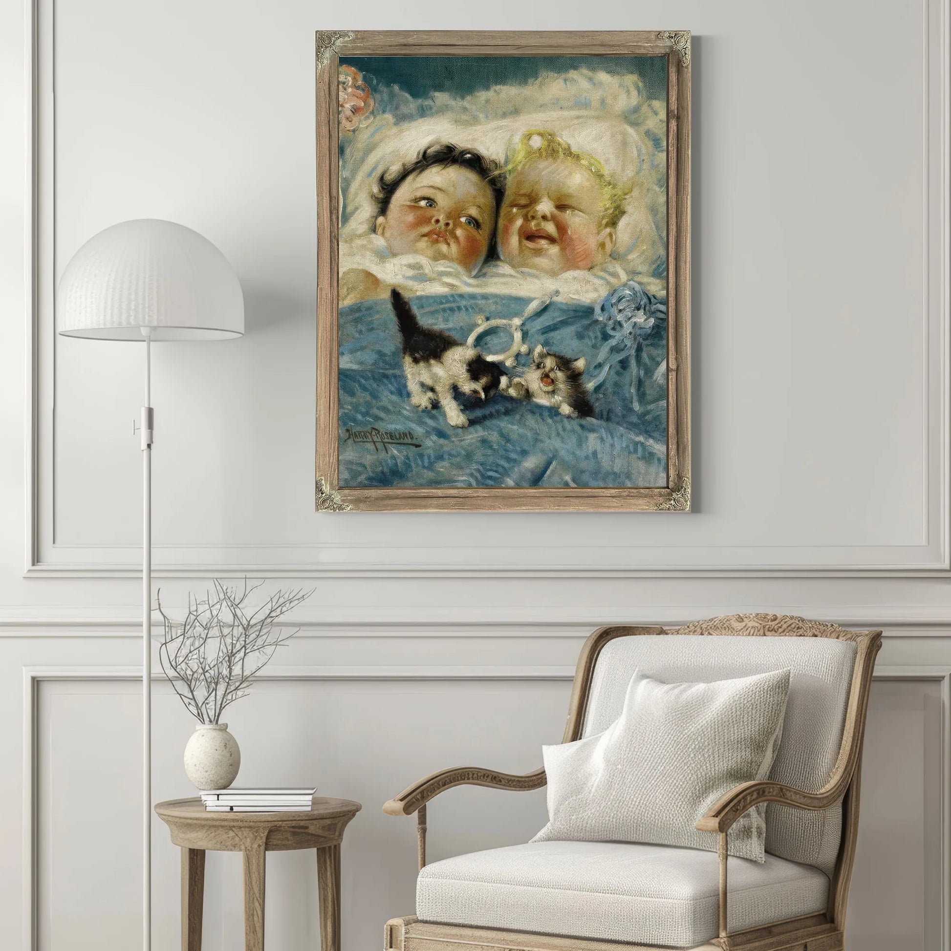 Sunshine And Rain Two Babies By Harry Roseland Fine Art Print
