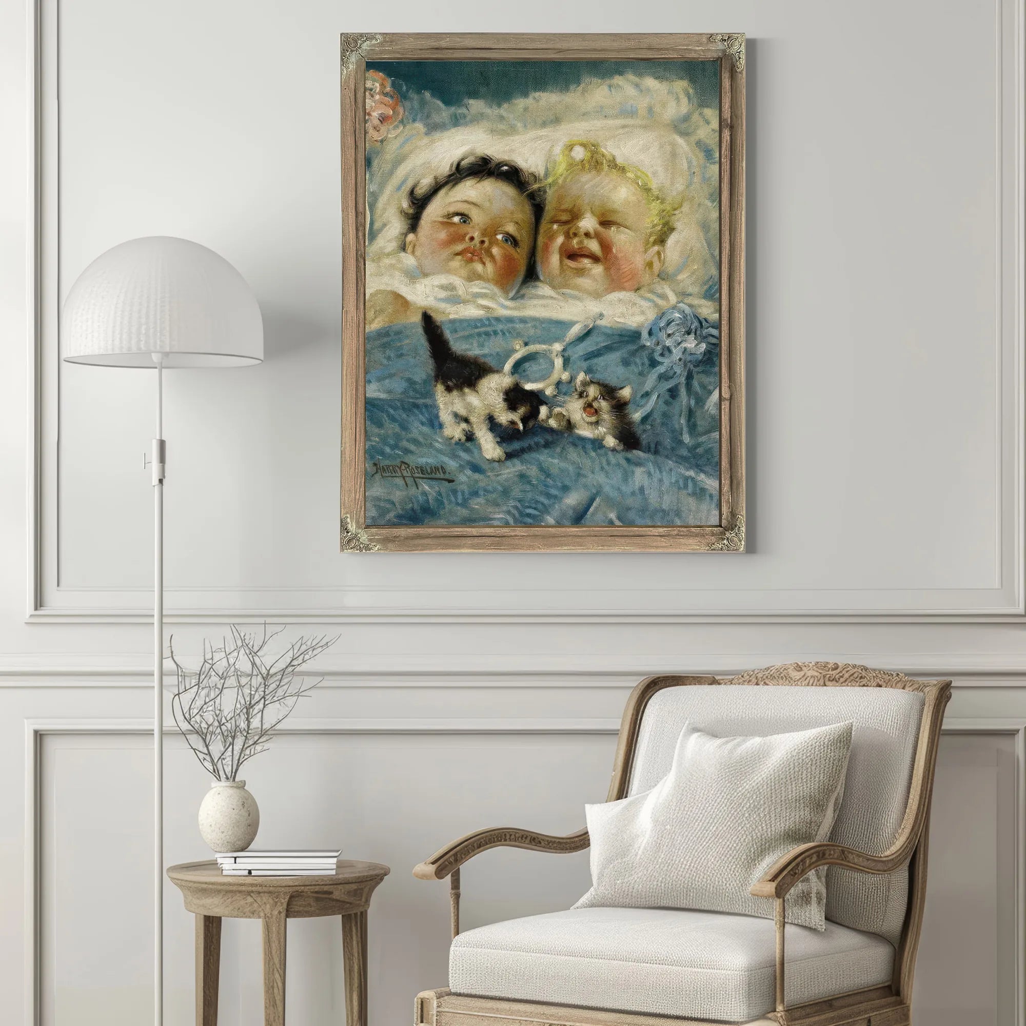 Sunshine And Rain Two Babies By Harry Roseland Fine Art Print