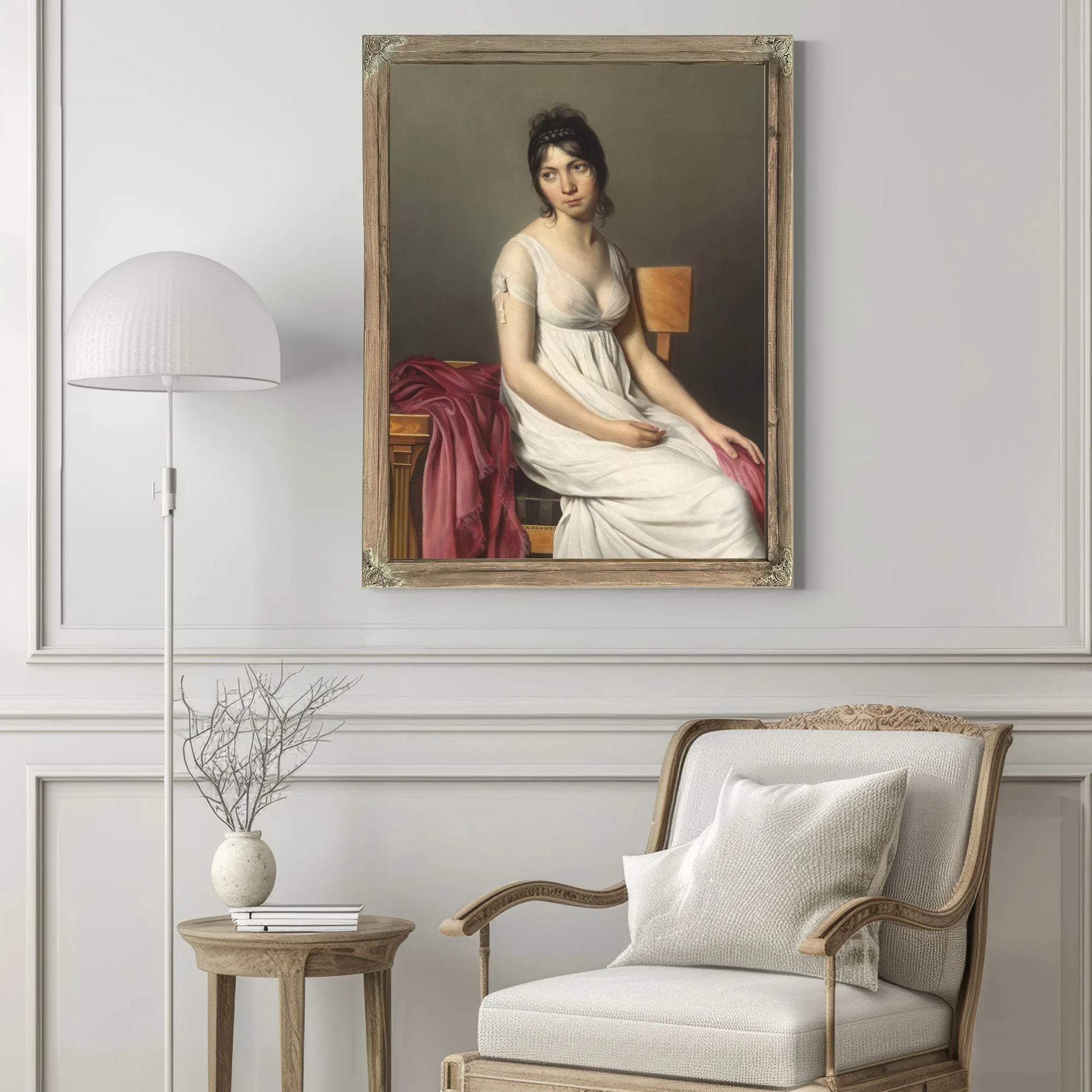Portrait Of A Young Woman In White By Jacques Louis David Fine Art Print