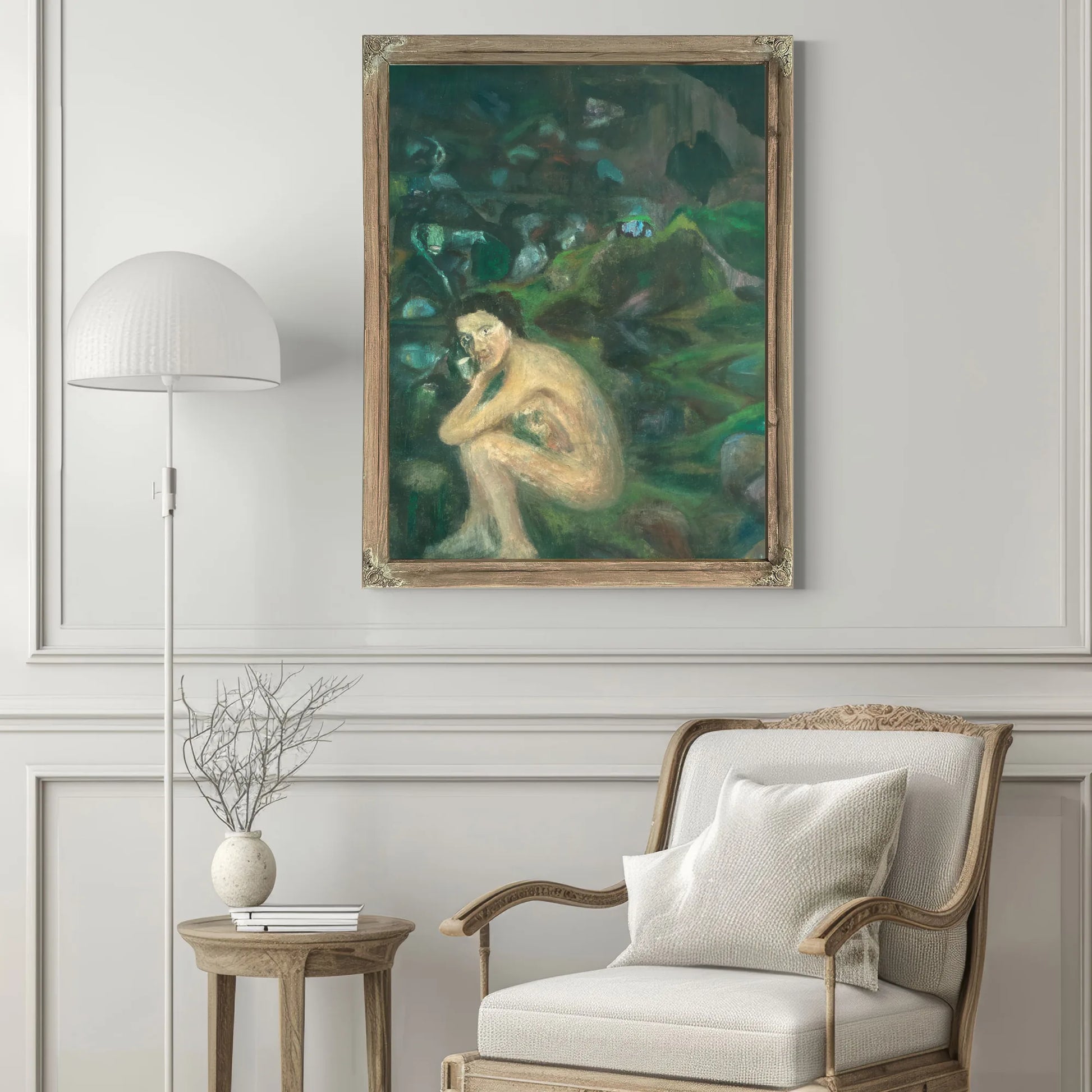 Self Portrait In Cave By Nicolai Astrup Fine Art Print
