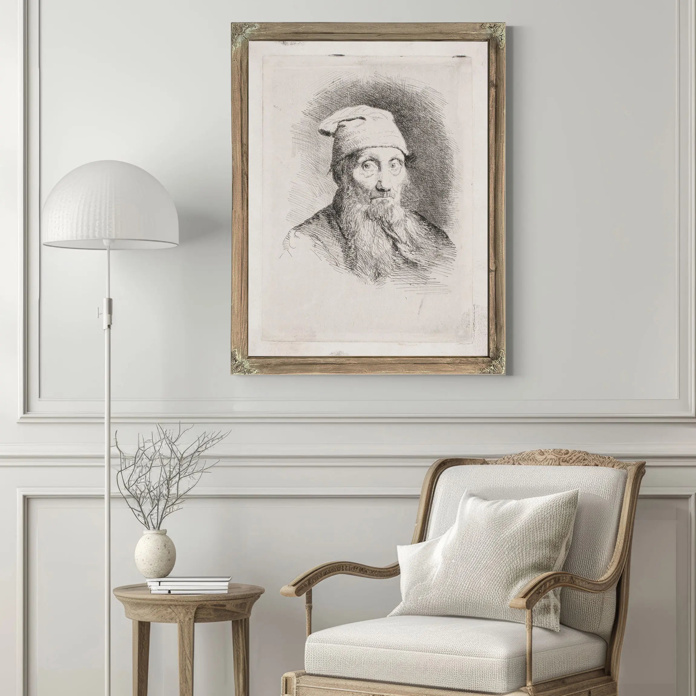 En Gammel Mand Med Hue Brystbillede by Carl Bloch