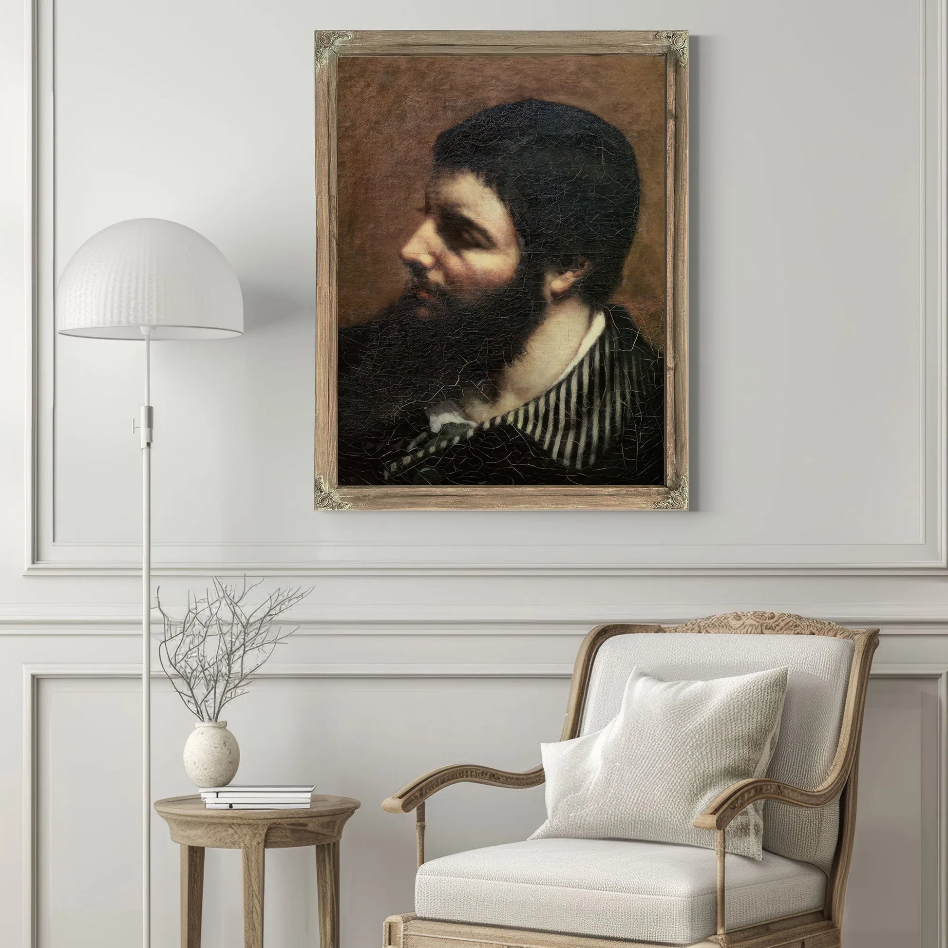 Self Portrait With Striped Collar By Jean Desire Gustave Courbet Fine Art Print