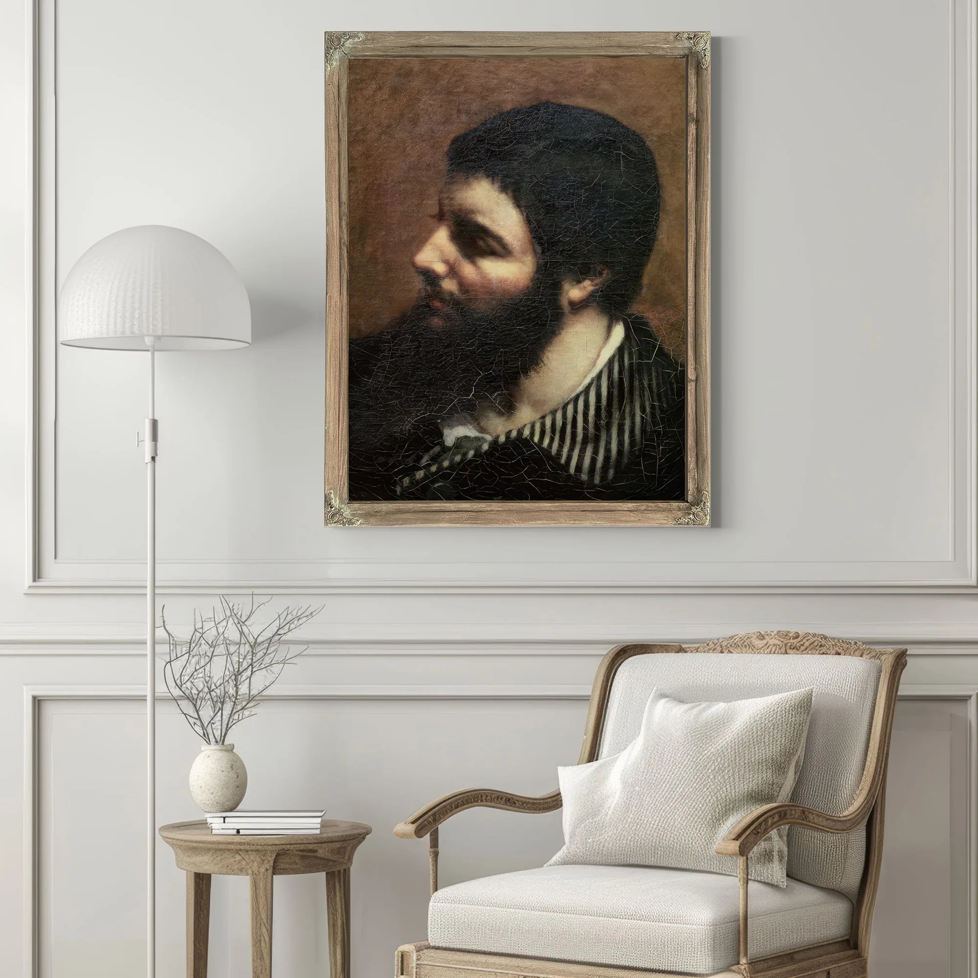 Self Portrait With Striped Collar By Jean Desire Gustave Courbet Fine Art Print