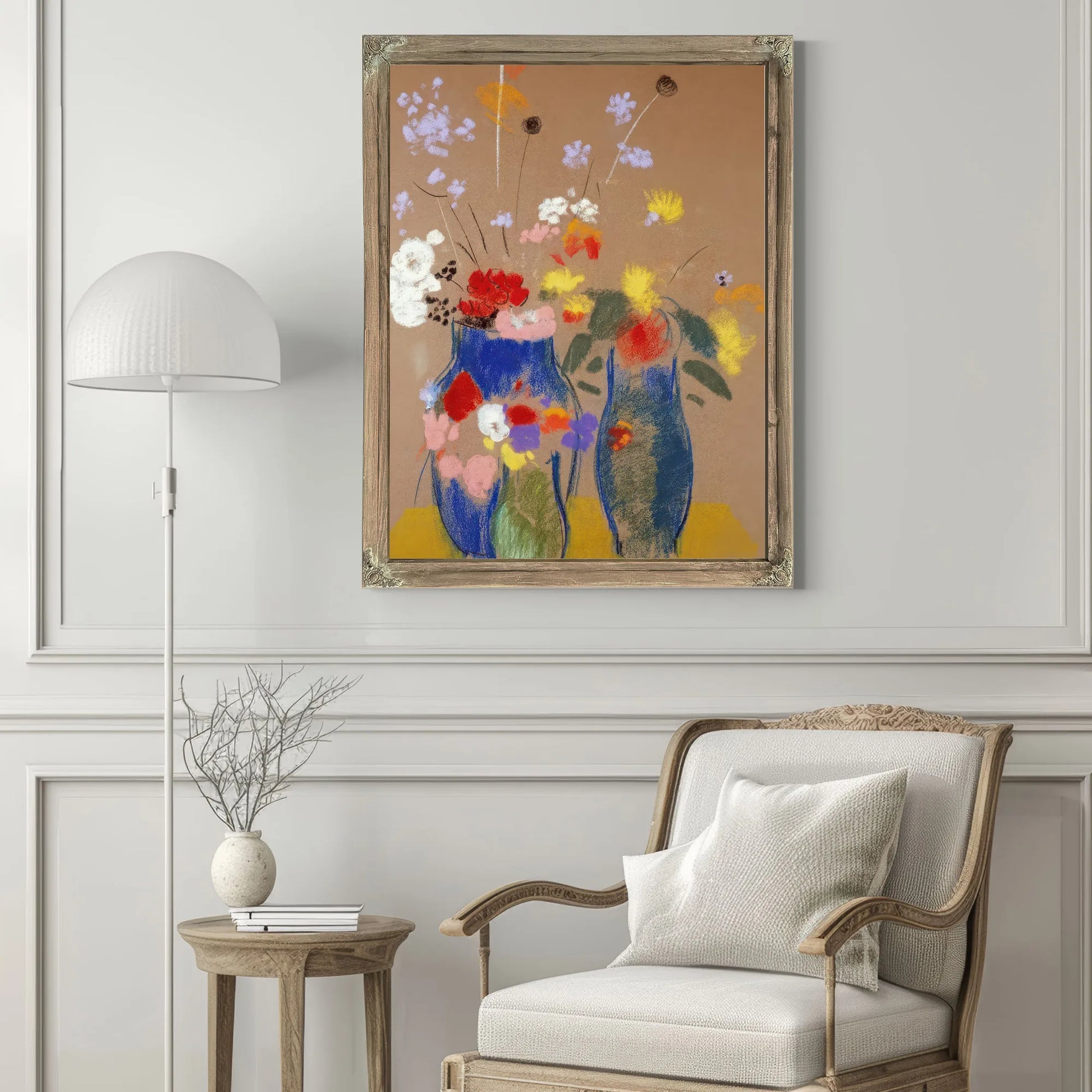 Three Vases Of Flowers By Odilon Redon Fine Art Print