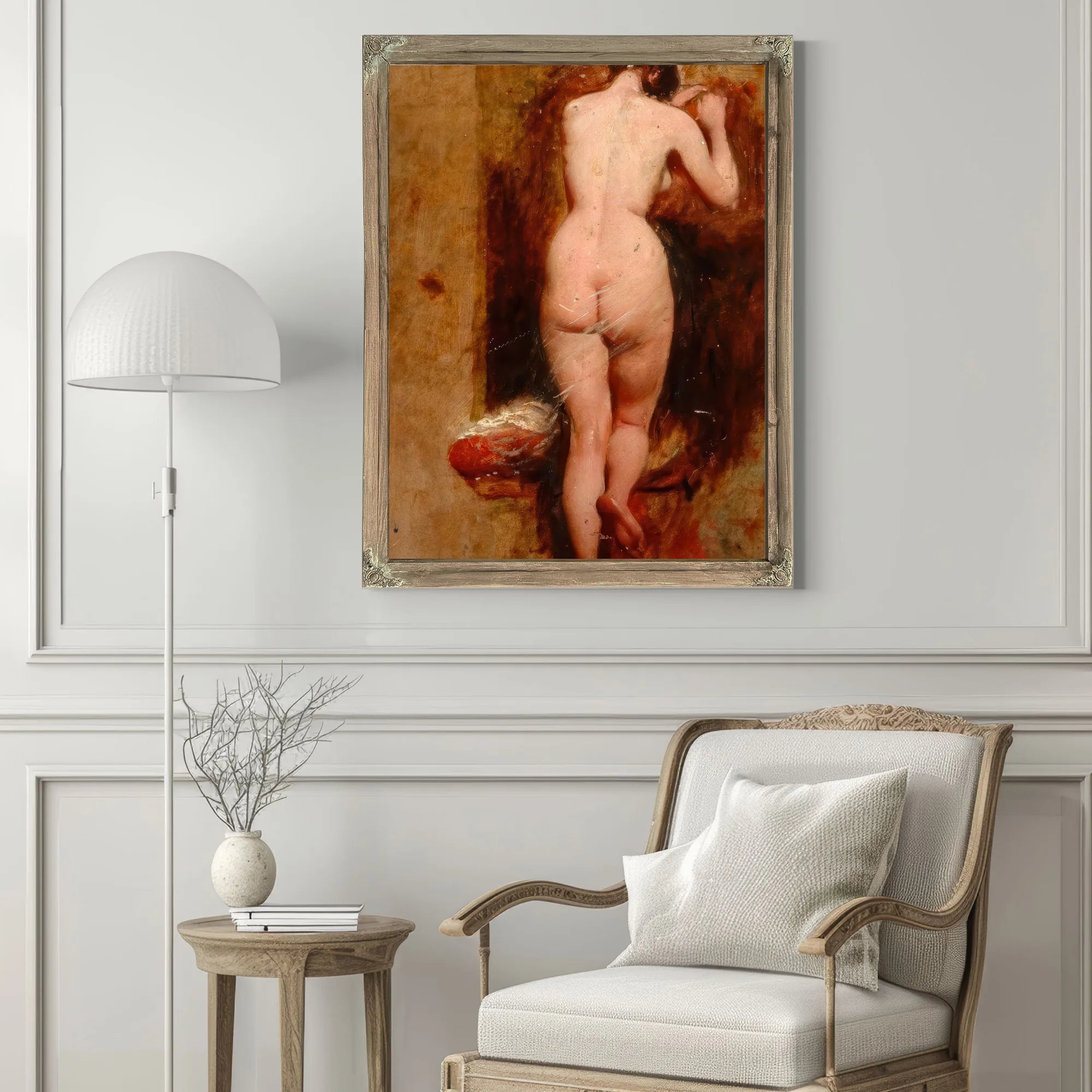 Standing Female Nude, Back View By William Etty Fine Art Print