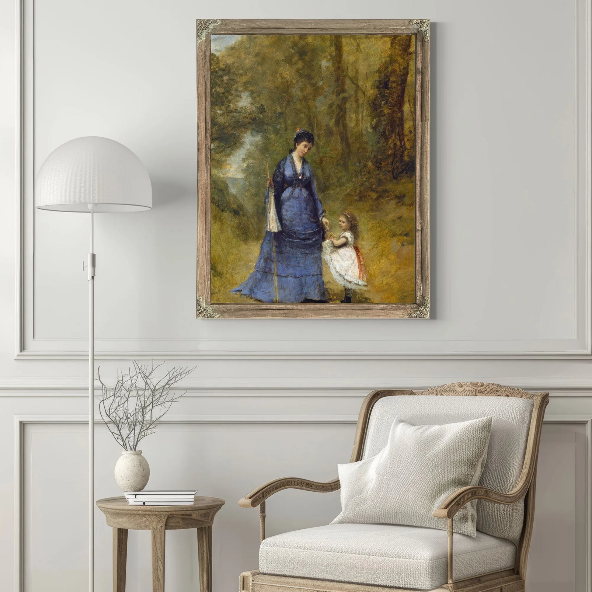 Madame Stumpf And Her Daughter Jean Baptiste By Camille Corot Fine Art Print