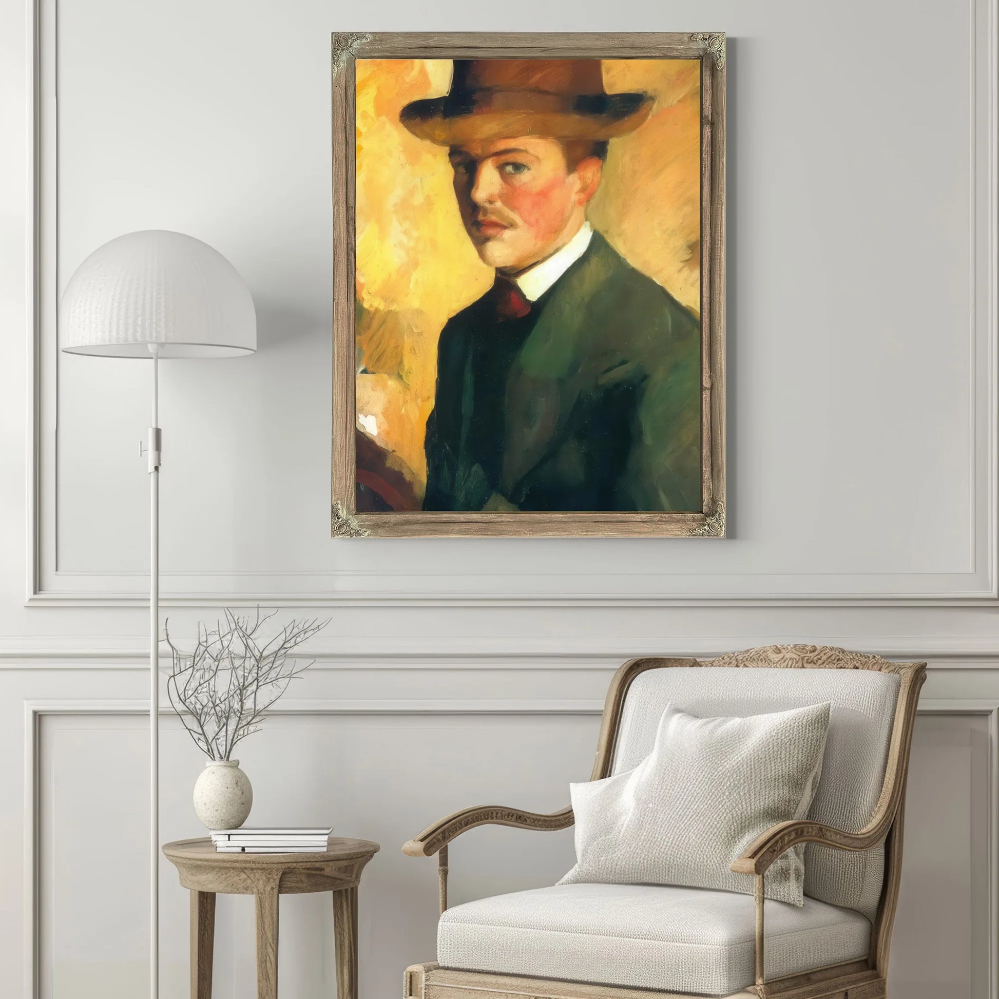 Self Portrait With A Hat By August Macke Fine Art Print