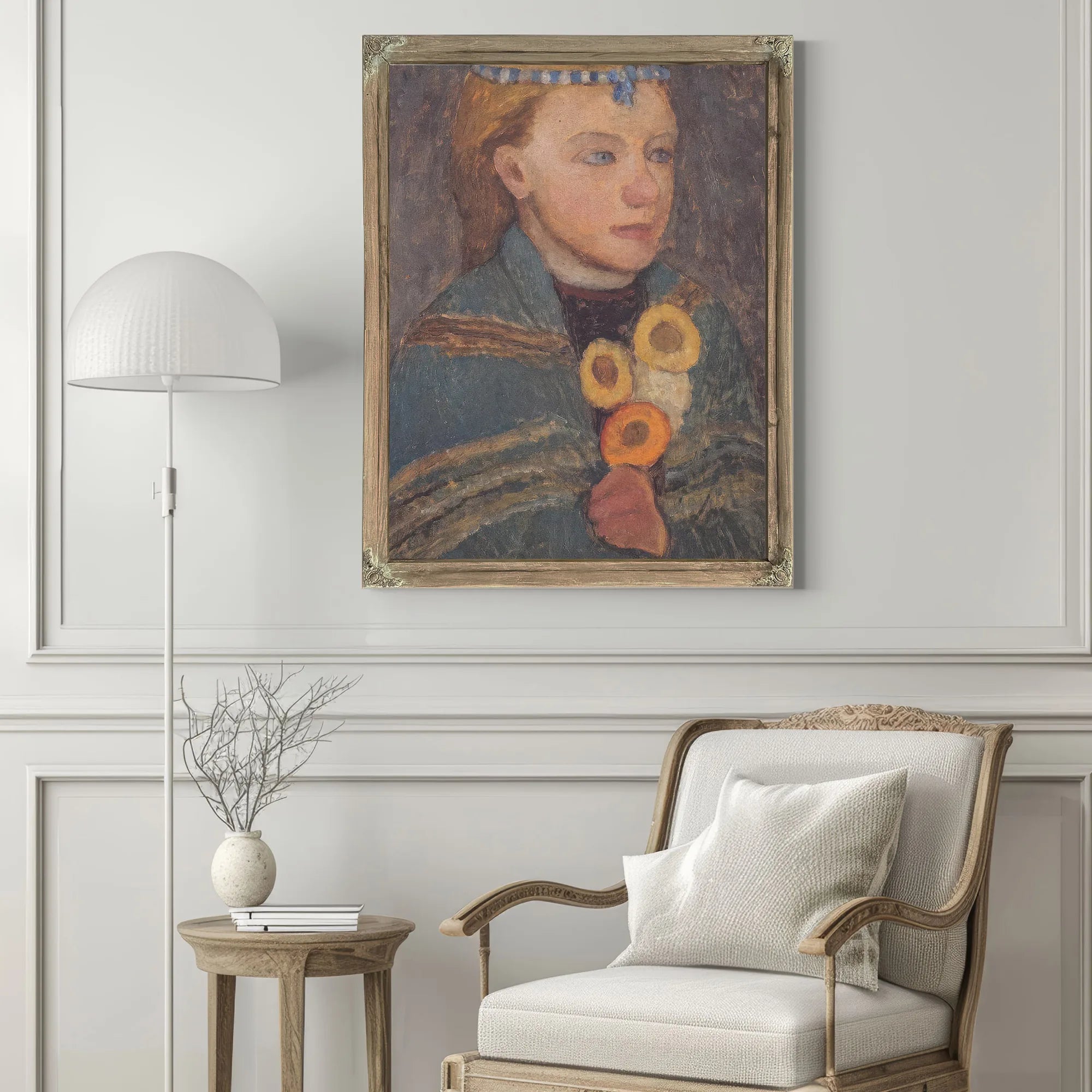 Girl With Blue And White Chain In Her Hair By Paula Modersohn Becker Fine Art Print